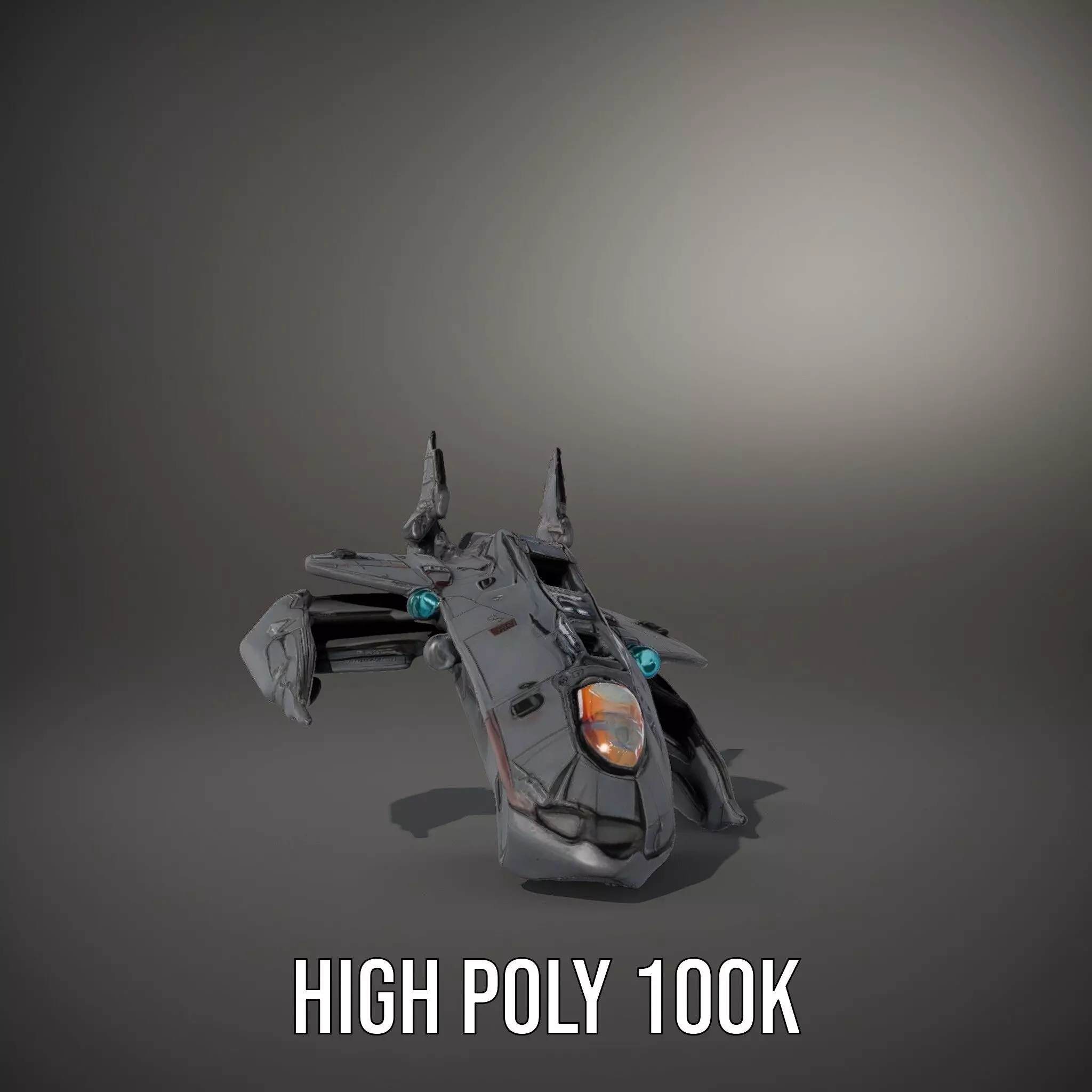 Sleek Spacefighter model pack Low-poly 3D model_10