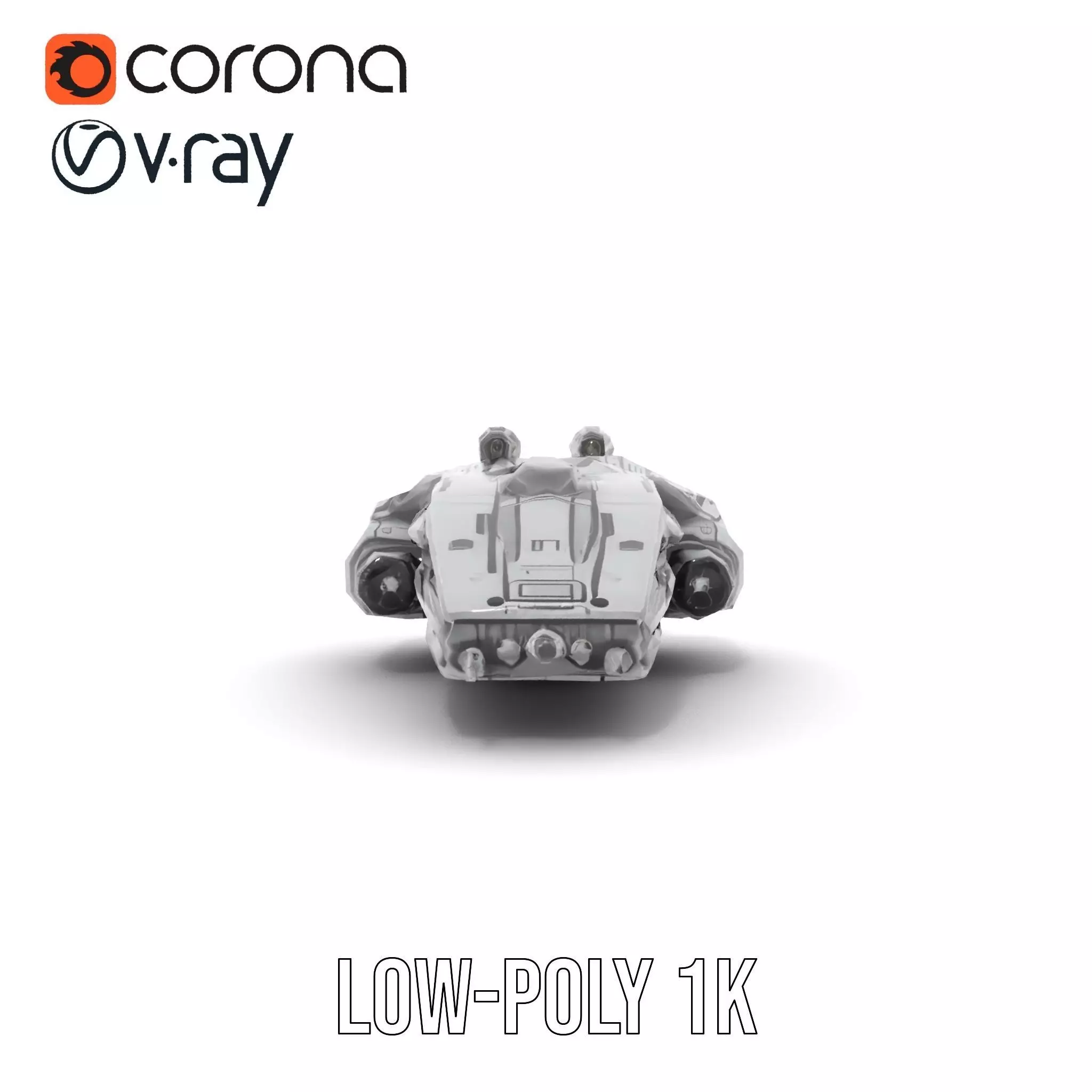 Vanguard Starship model pack Low-poly 3D model_14