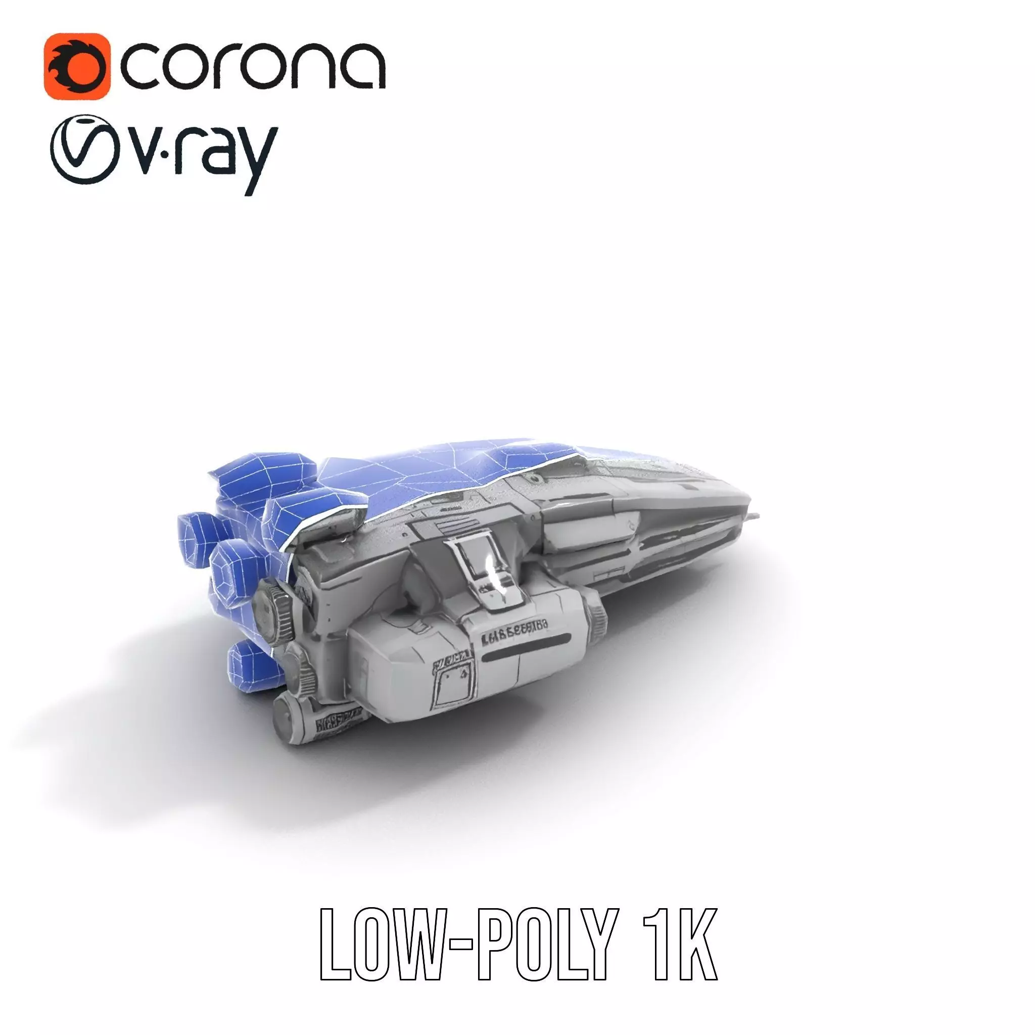 Vanguard Starship model pack Low-poly 3D model_16