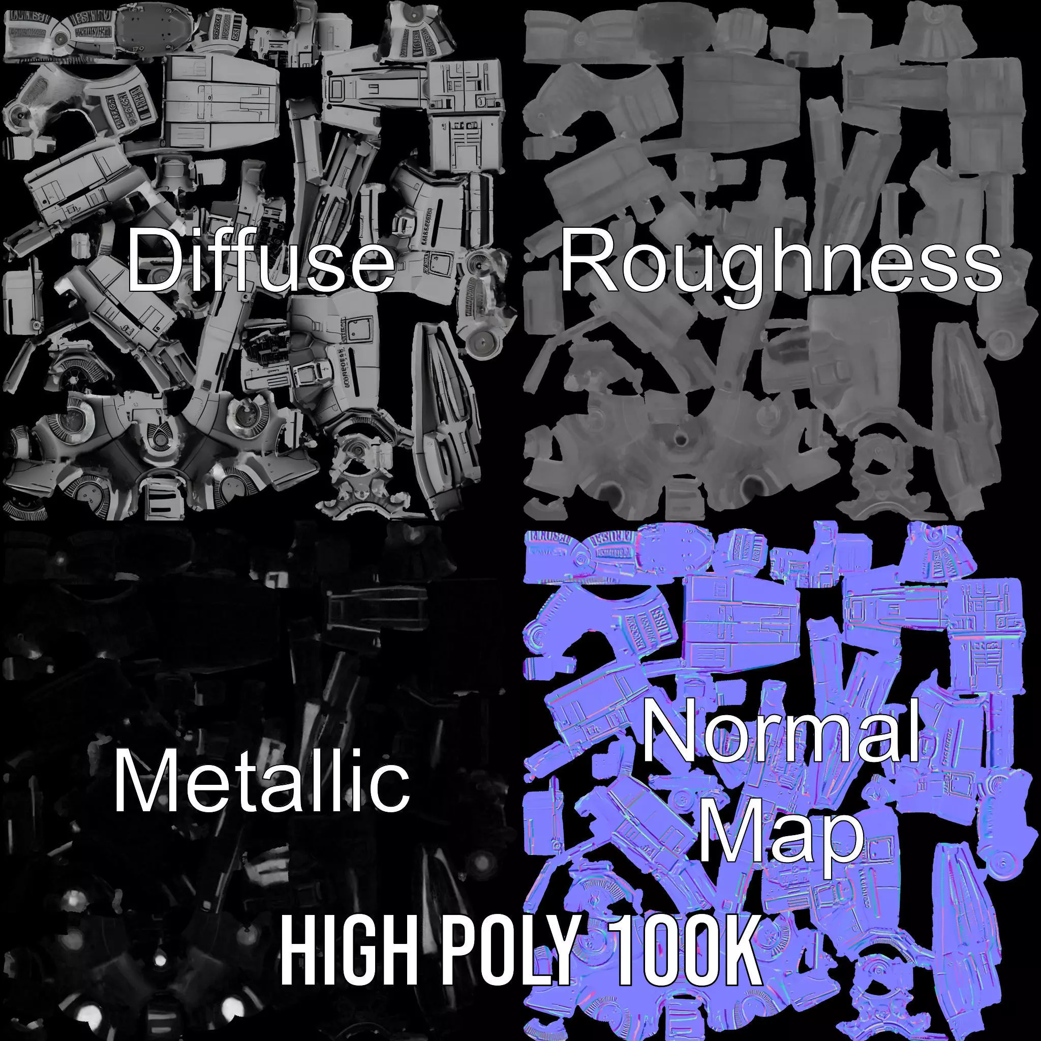 Vanguard Starship model pack Low-poly 3D model_3