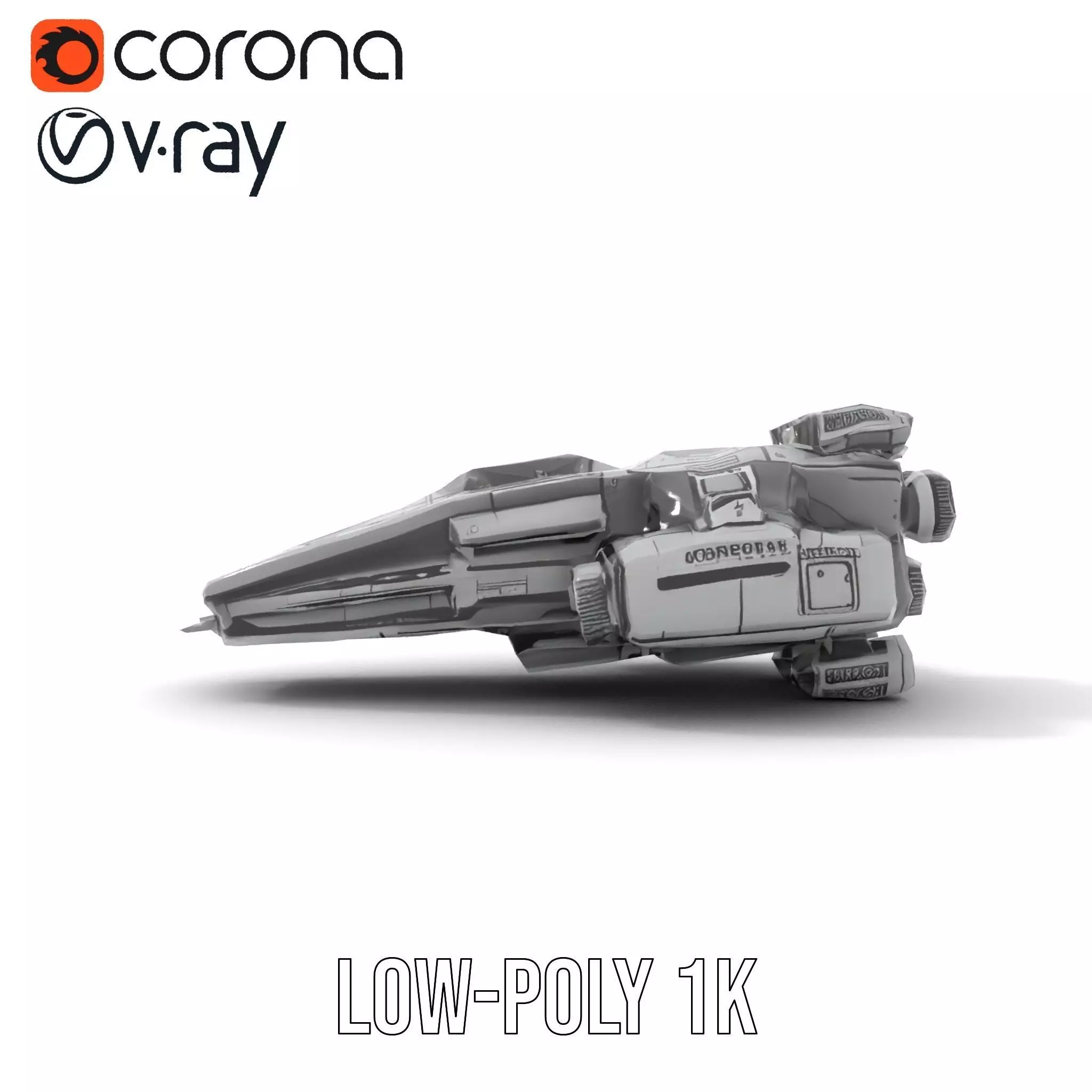 Vanguard Starship model pack Low-poly 3D model_28