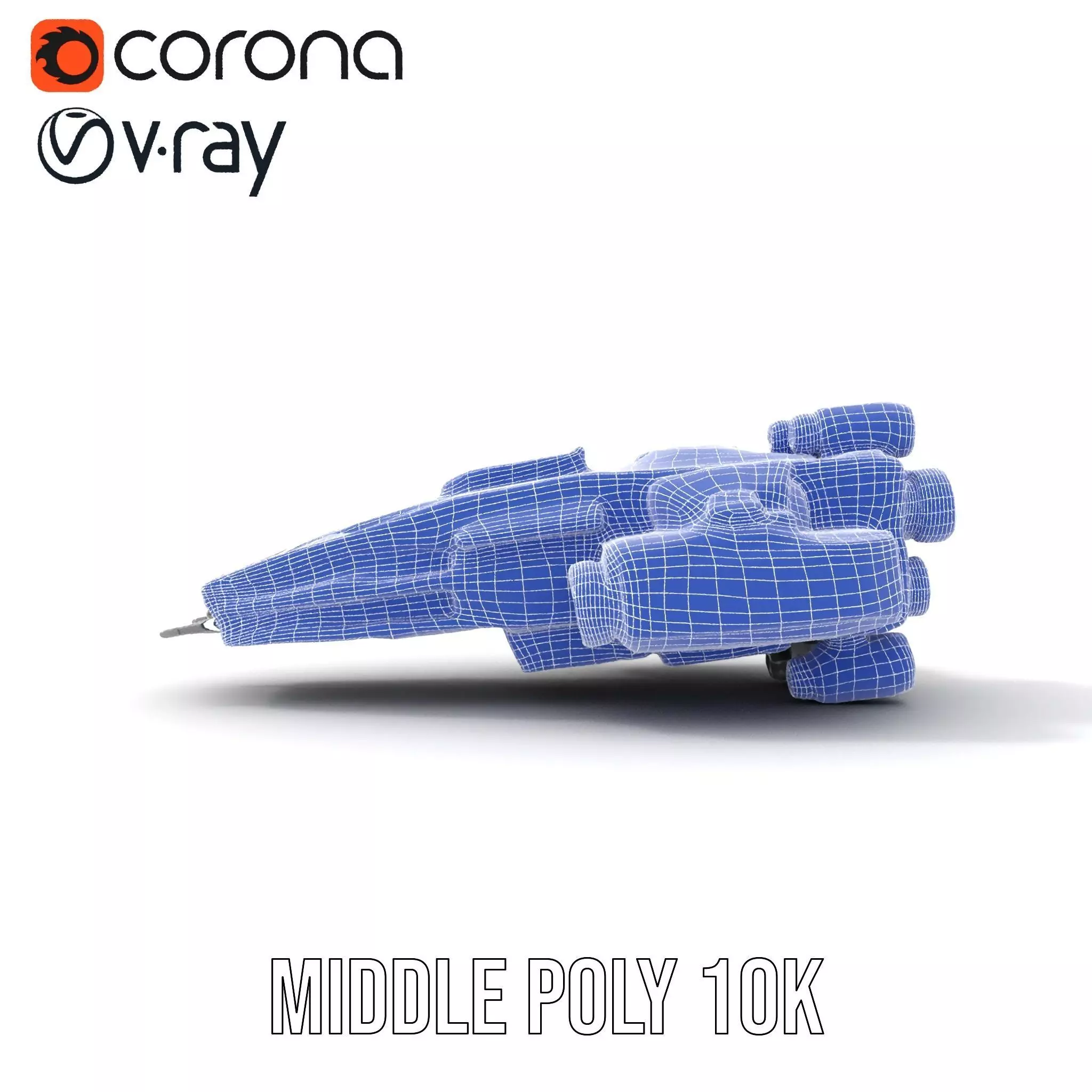 Vanguard Starship model pack Low-poly 3D model_30