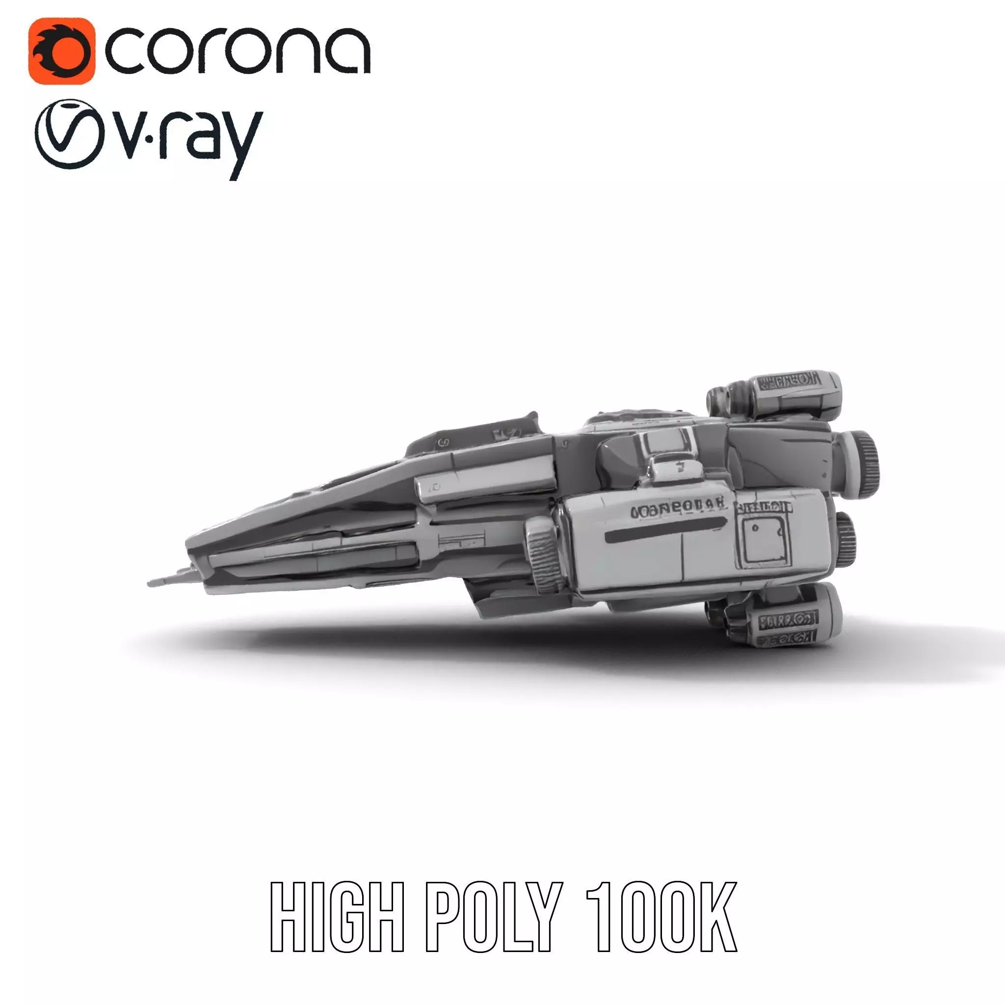 Vanguard Starship model pack Low-poly 3D model_12