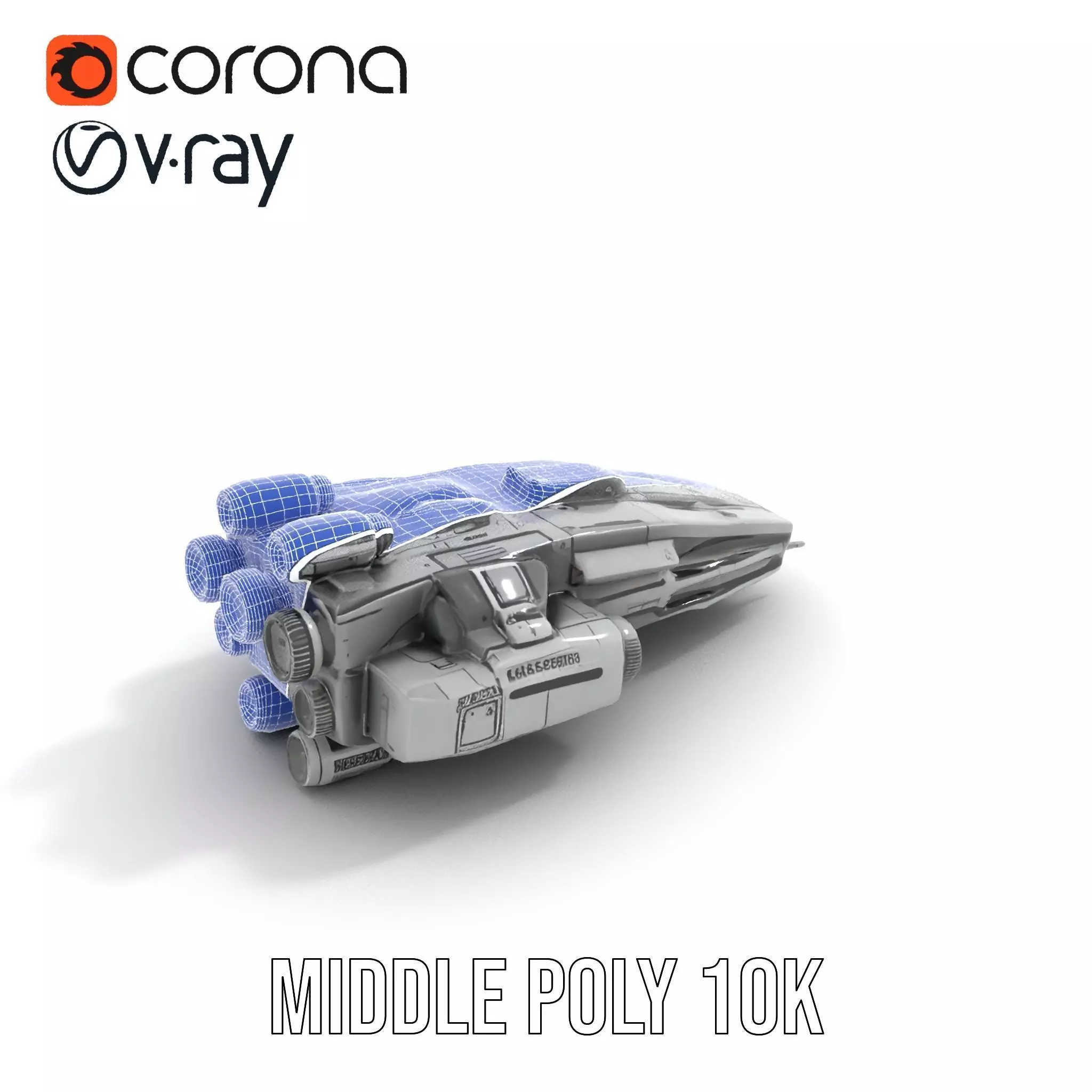 Vanguard Starship model pack Low-poly 3D model_5