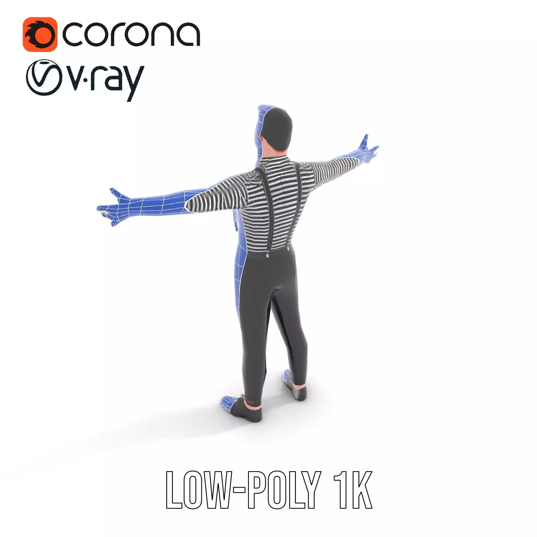 Classic Mime Performer model pack Low-poly 3D model_25