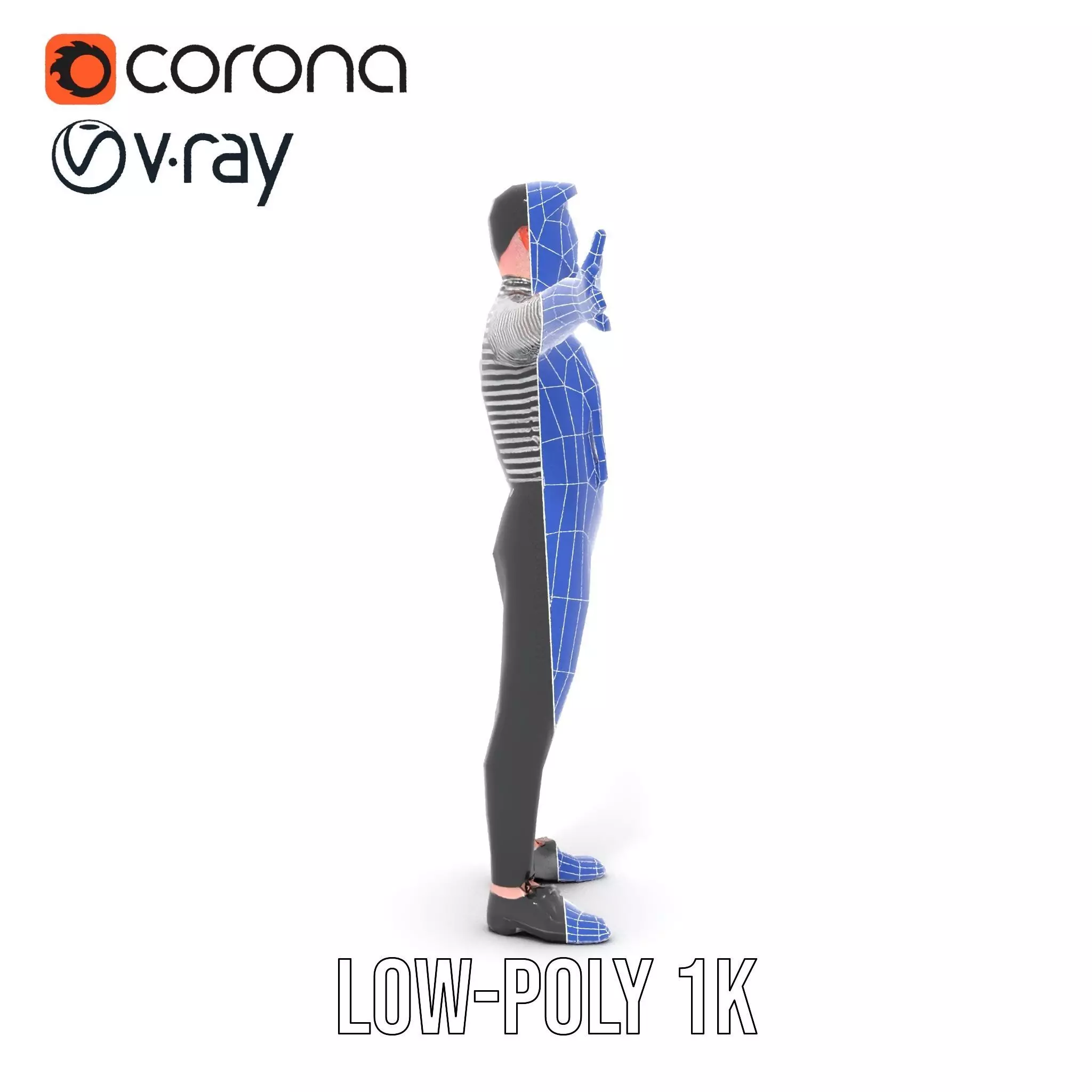 Classic Mime Performer model pack Low-poly 3D model_31