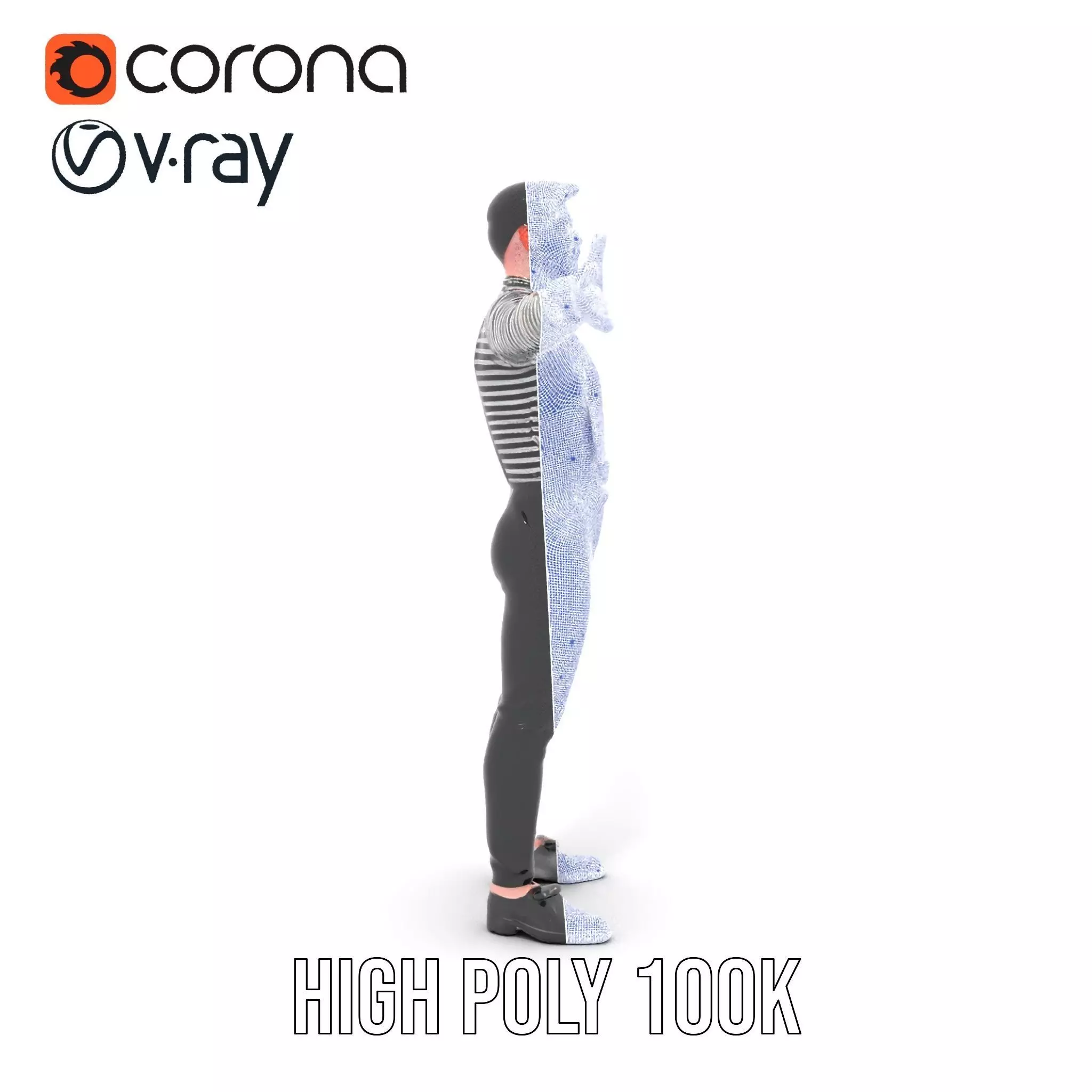 Classic Mime Performer model pack Low-poly 3D model_33