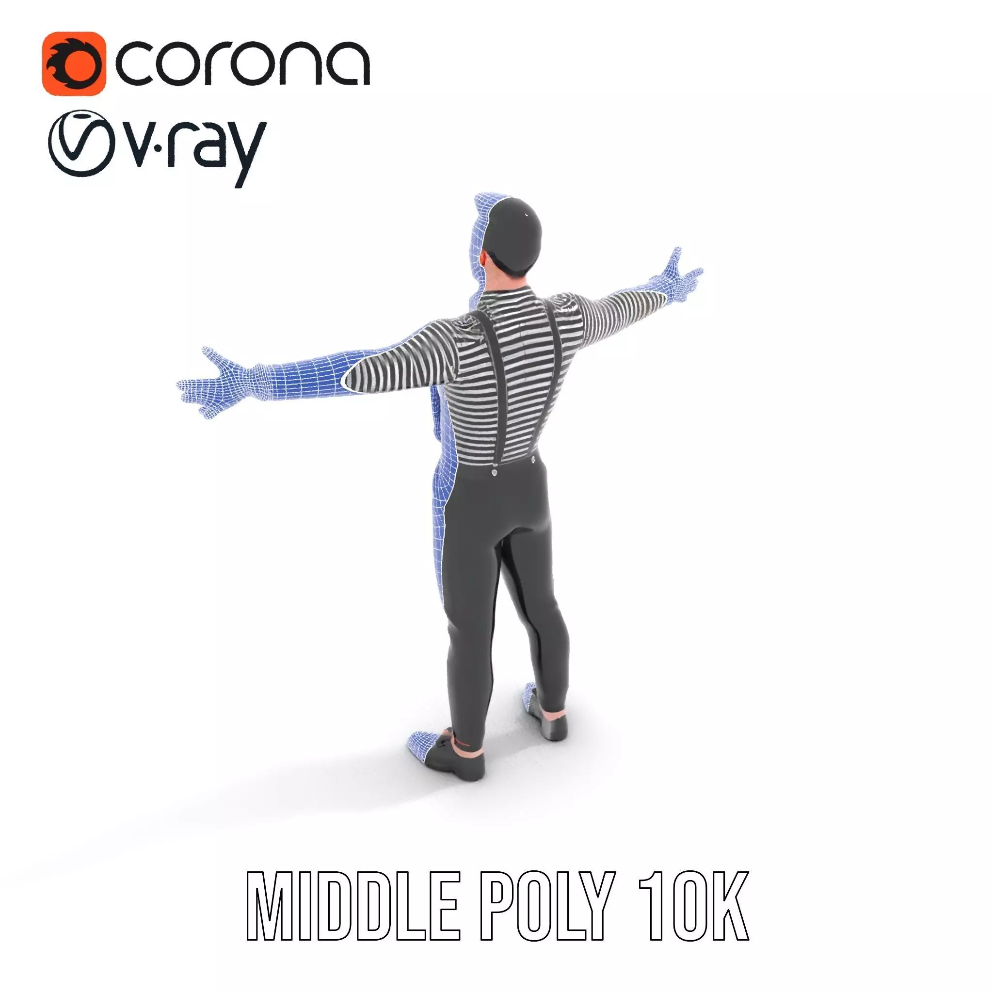 Classic Mime Performer model pack Low-poly 3D model_18