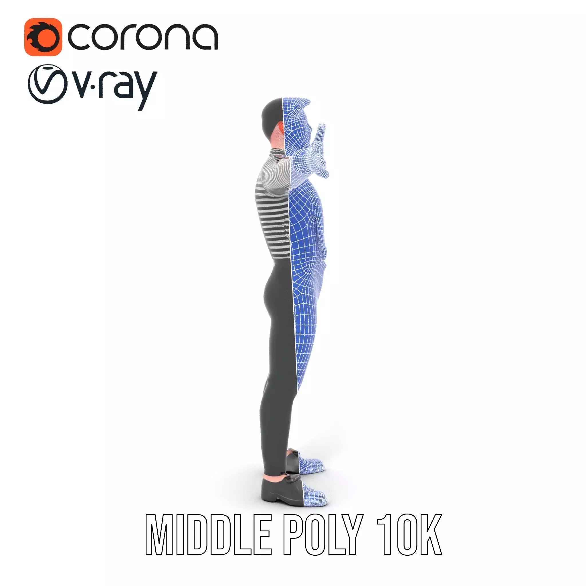 Classic Mime Performer model pack Low-poly 3D model_27