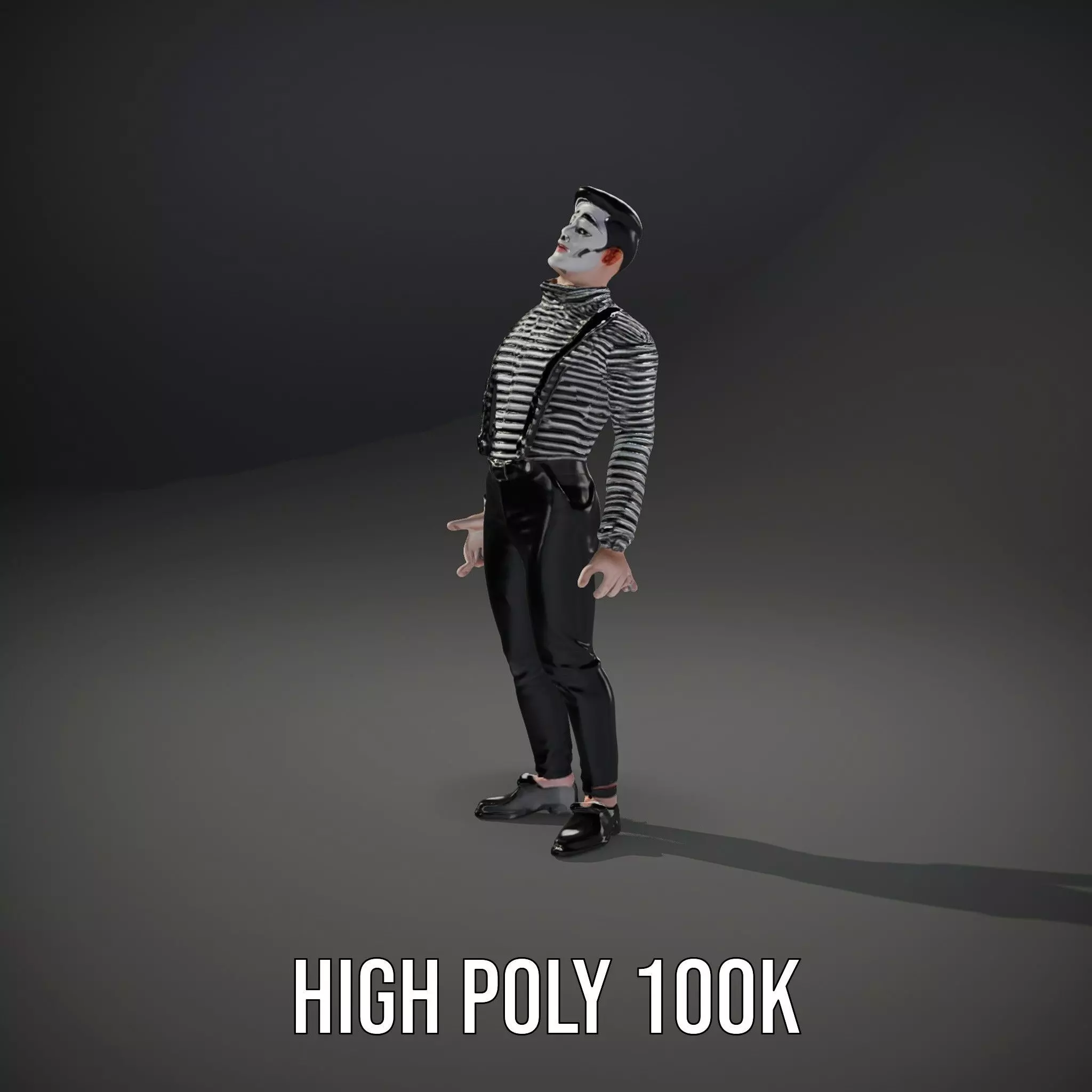 Classic Mime Performer model pack Low-poly 3D model_10