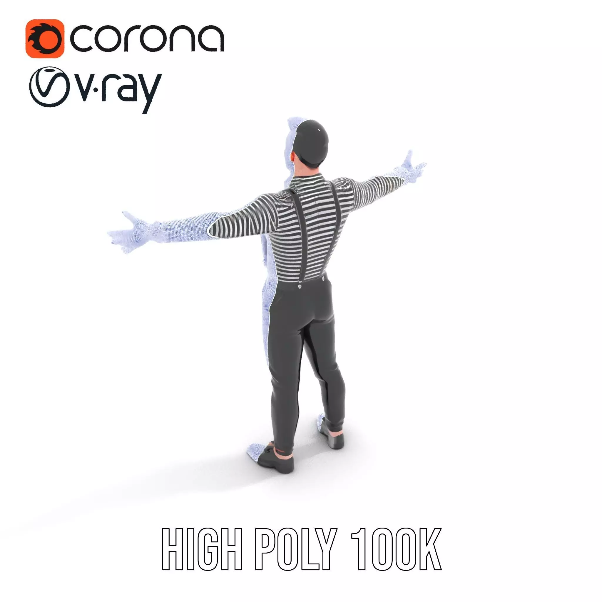 Classic Mime Performer model pack Low-poly 3D model_34