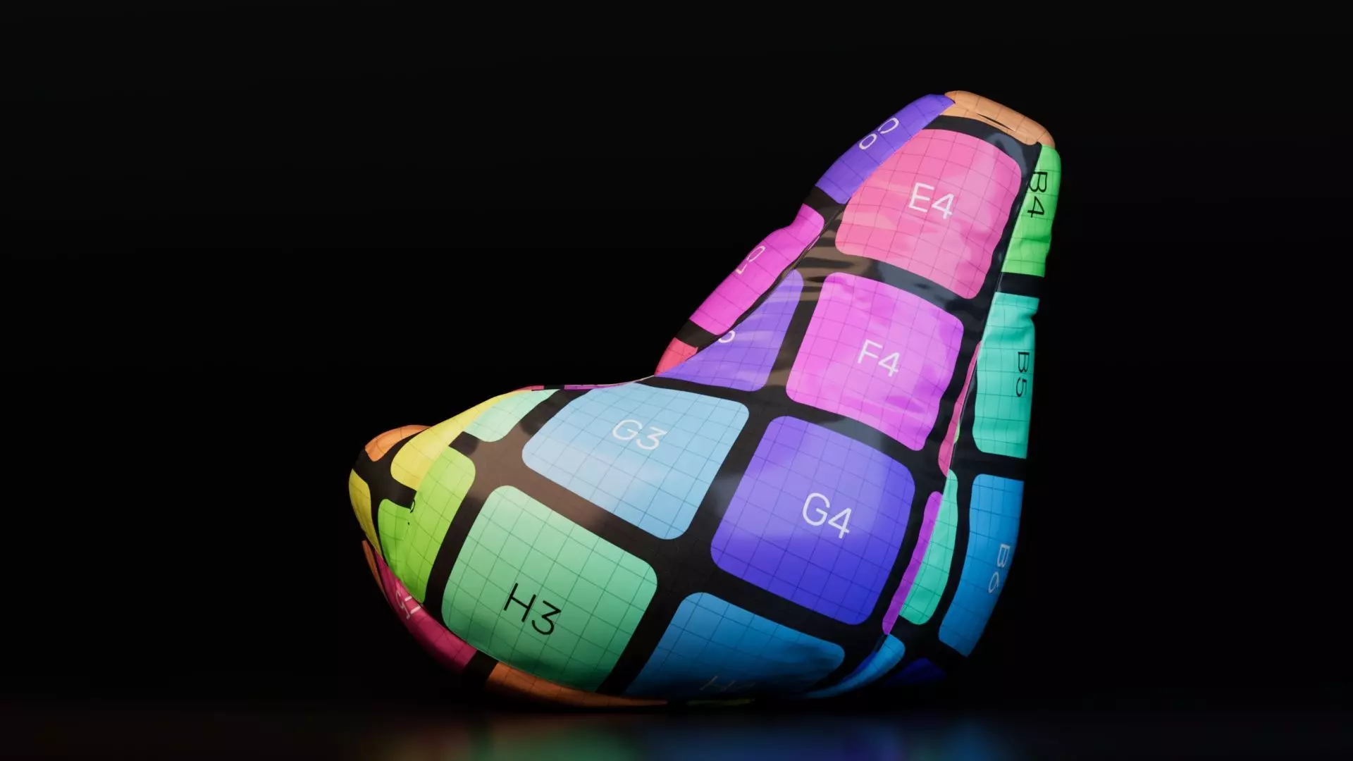 Bean Bag Chair Free low-poly 3D model_9