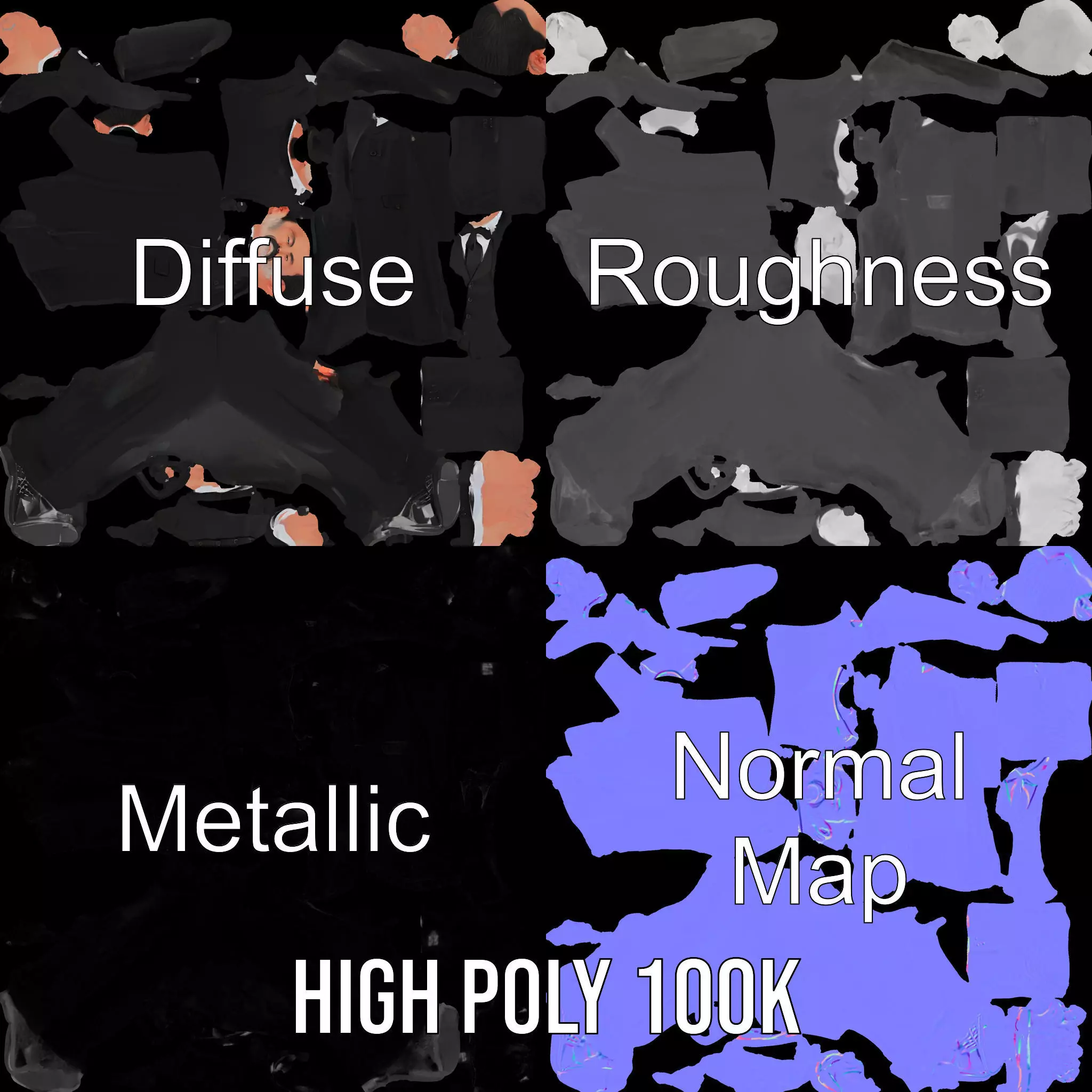 Elegant Tuxedo model pack Low-poly 3D model_3