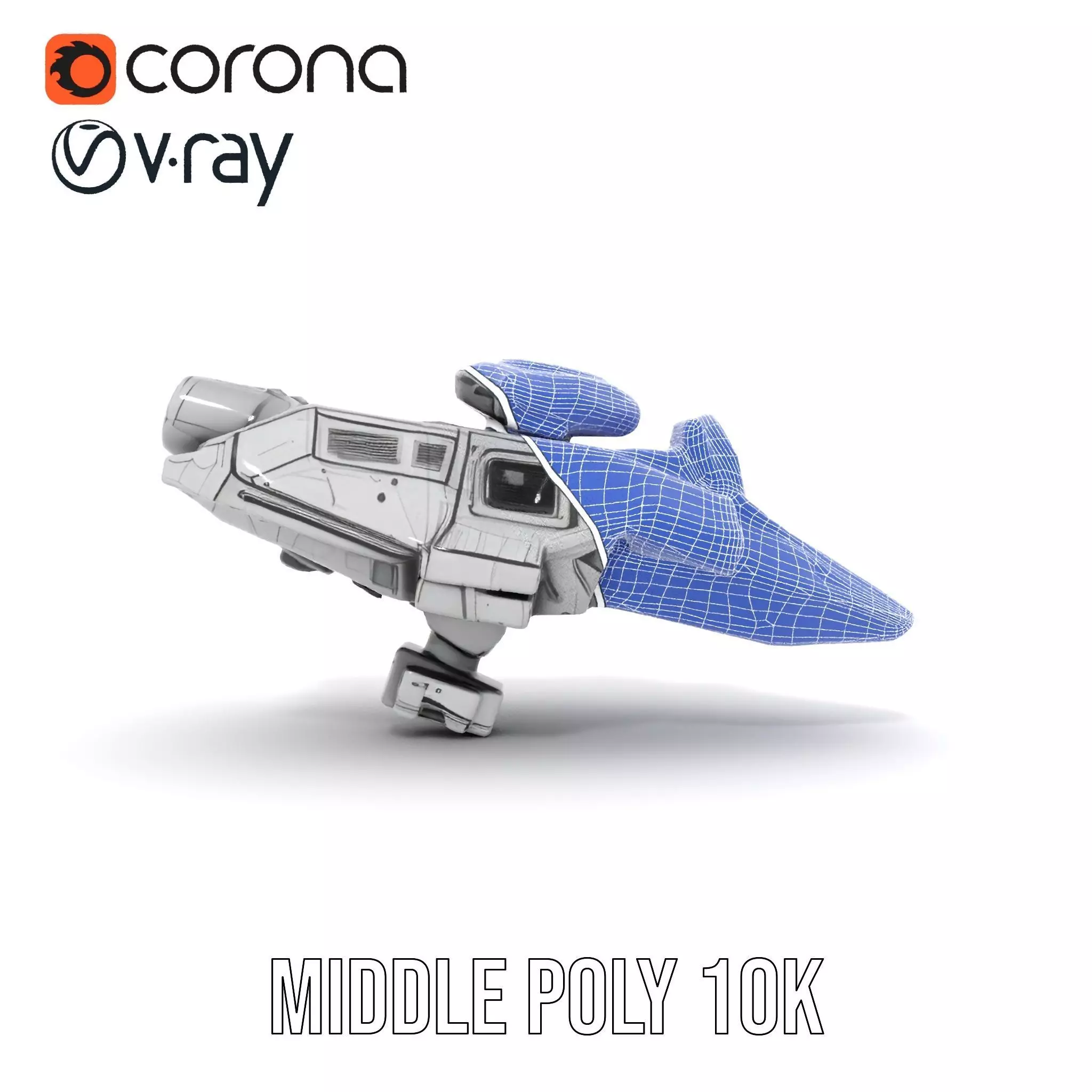 Futuristic Spacecraft model pack Low-poly 3D model_21