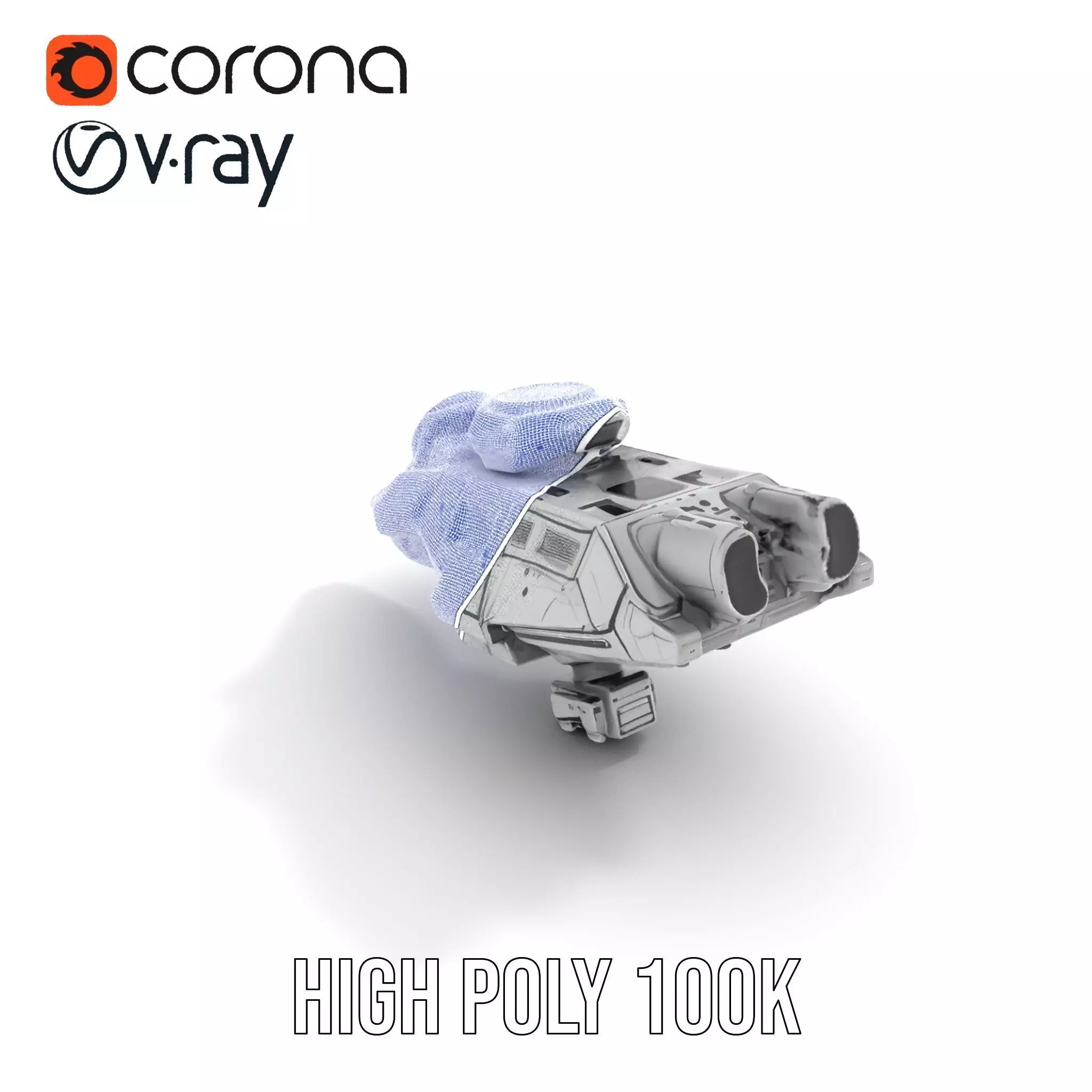 Futuristic Spacecraft model pack Low-poly 3D model_32