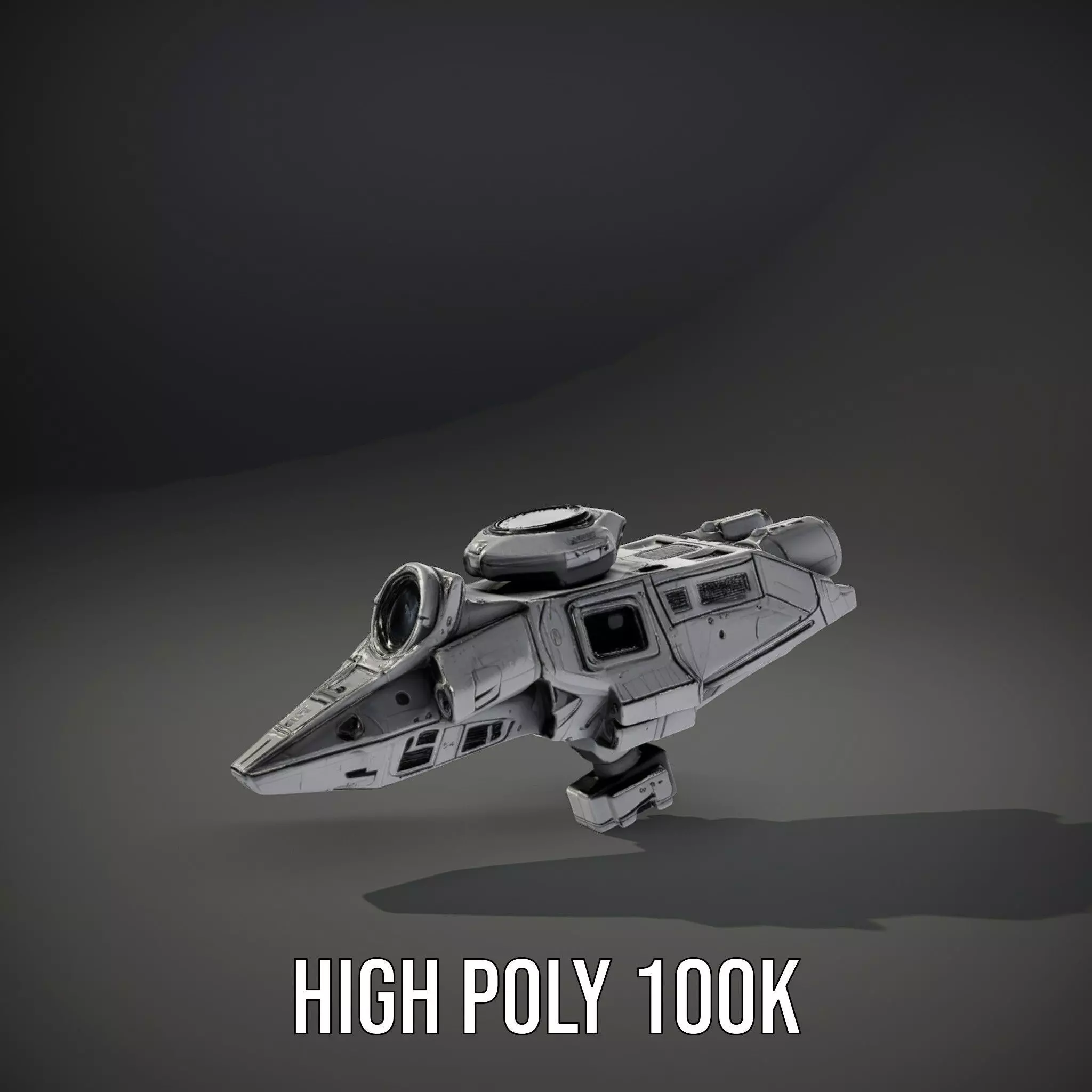 Futuristic Spacecraft model pack Low-poly 3D model_10