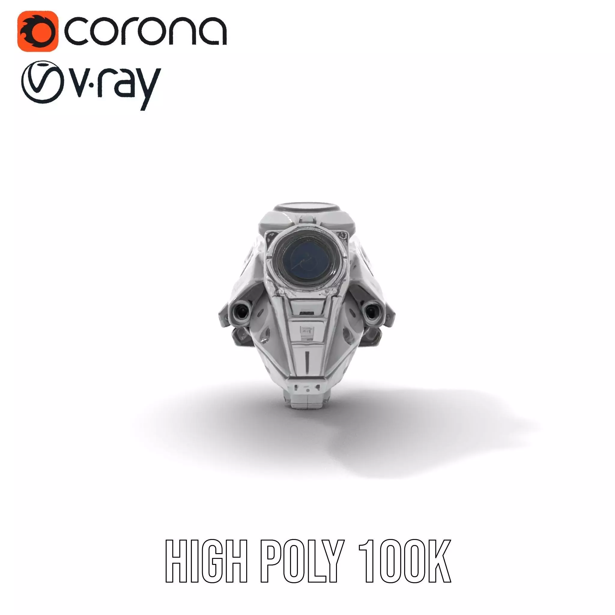 Futuristic Spacecraft model pack Low-poly 3D model_20