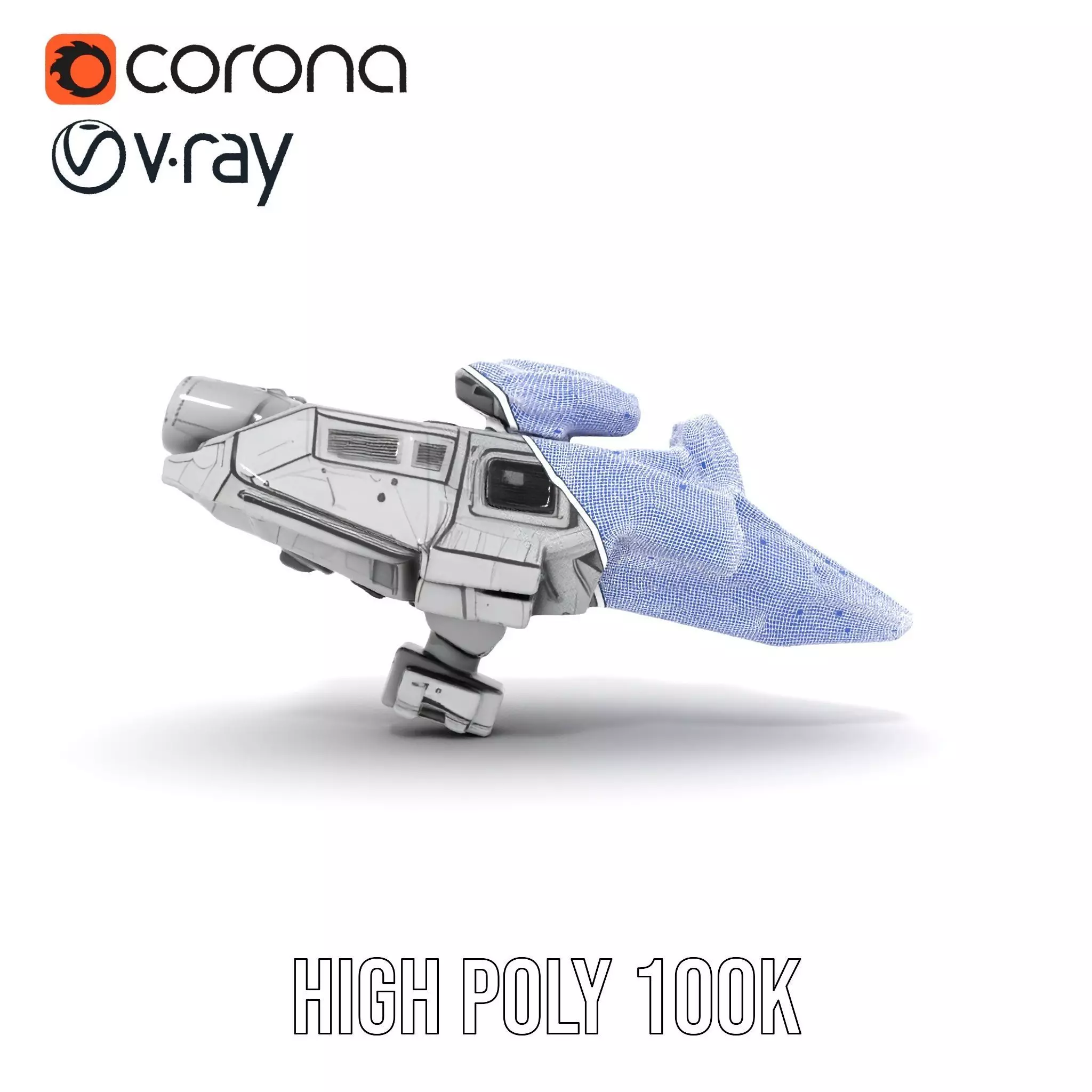 Futuristic Spacecraft model pack Low-poly 3D model_34