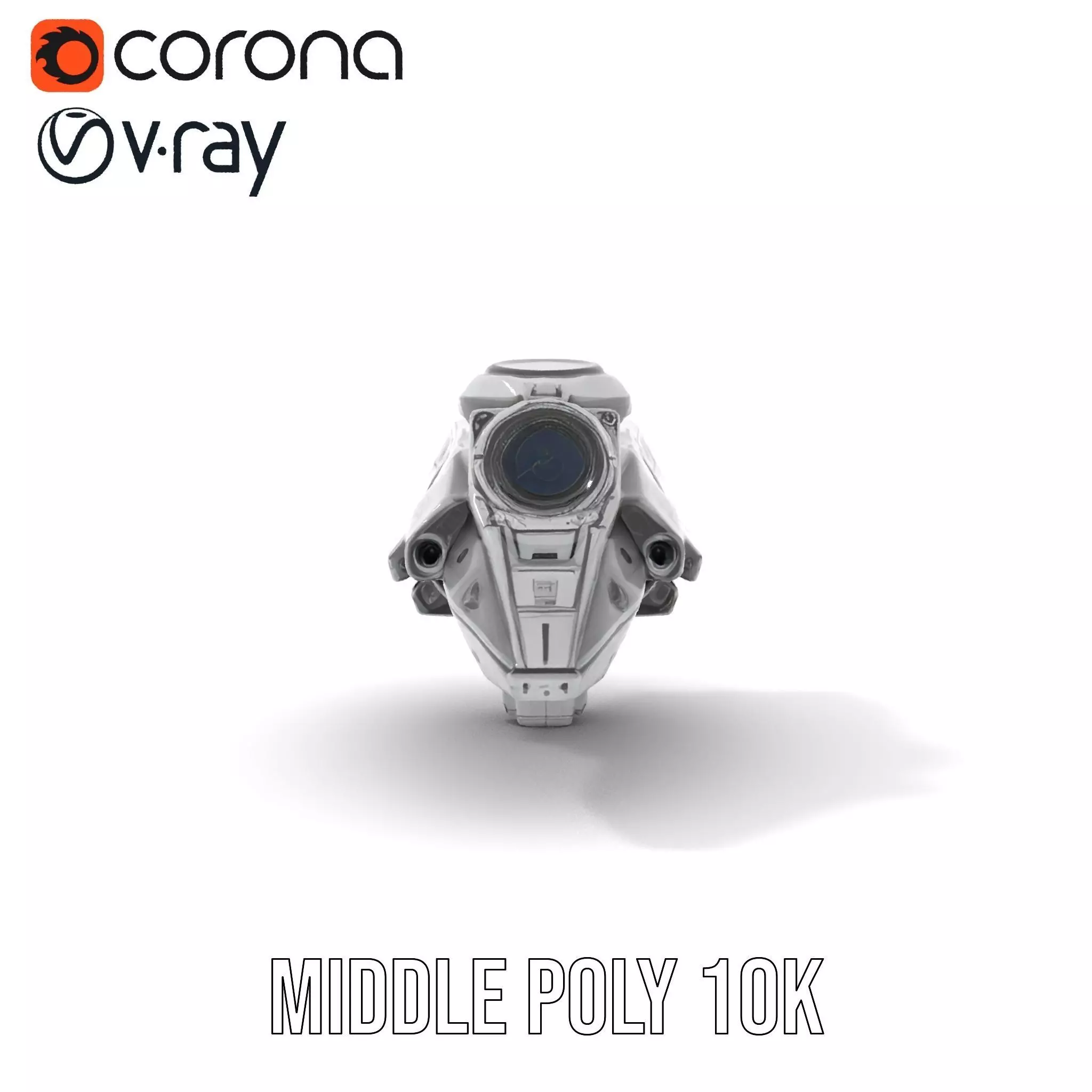 Futuristic Spacecraft model pack Low-poly 3D model_23