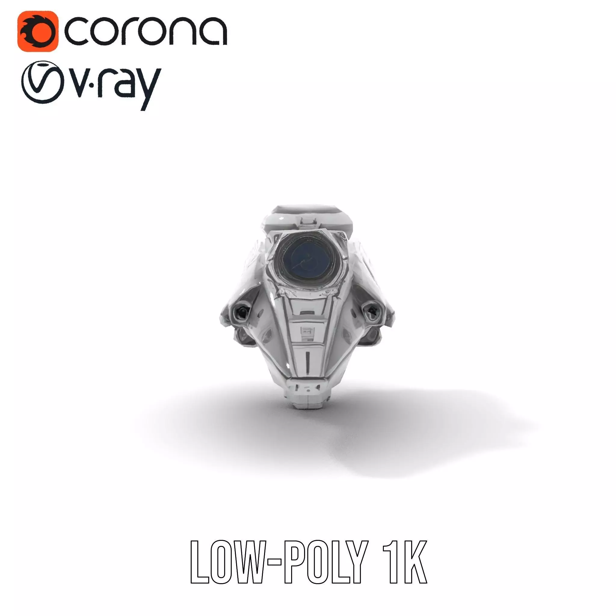 Futuristic Spacecraft model pack Low-poly 3D model_7