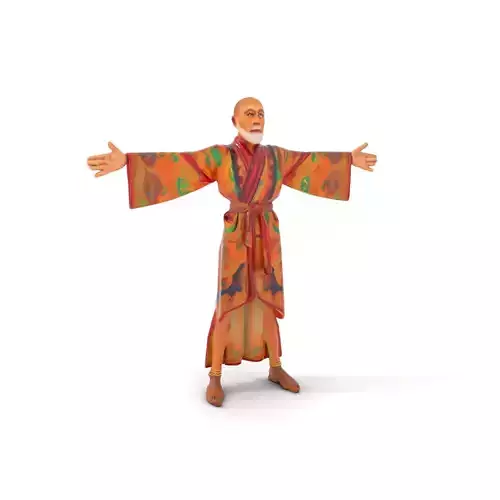 Vibrant Silk Robe model pack Low-poly 3D model