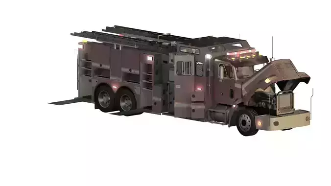 DETAILED FIRETRUCK WITH EQUIPMENT