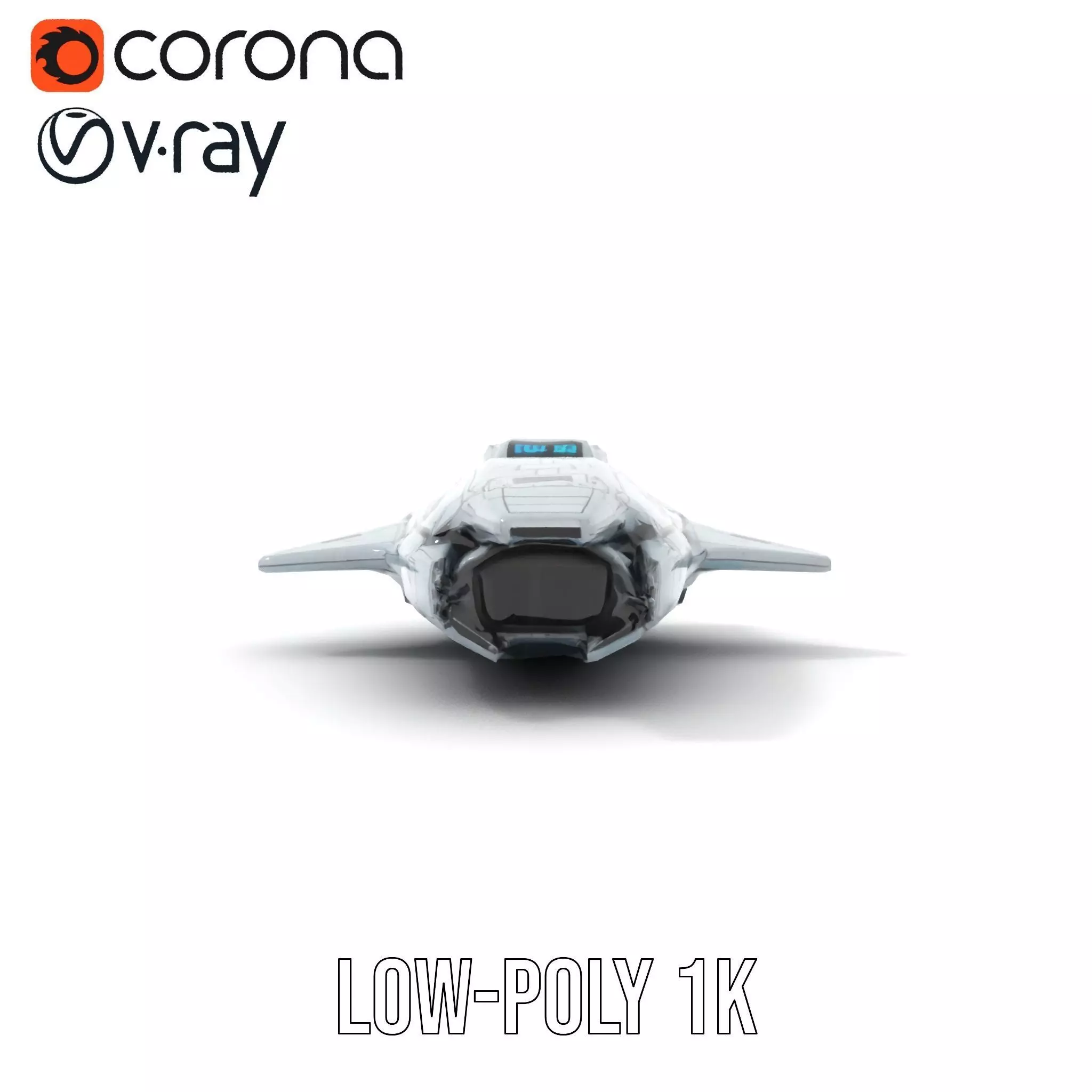 Sleek Spaceship model pack Low-poly 3D model_16