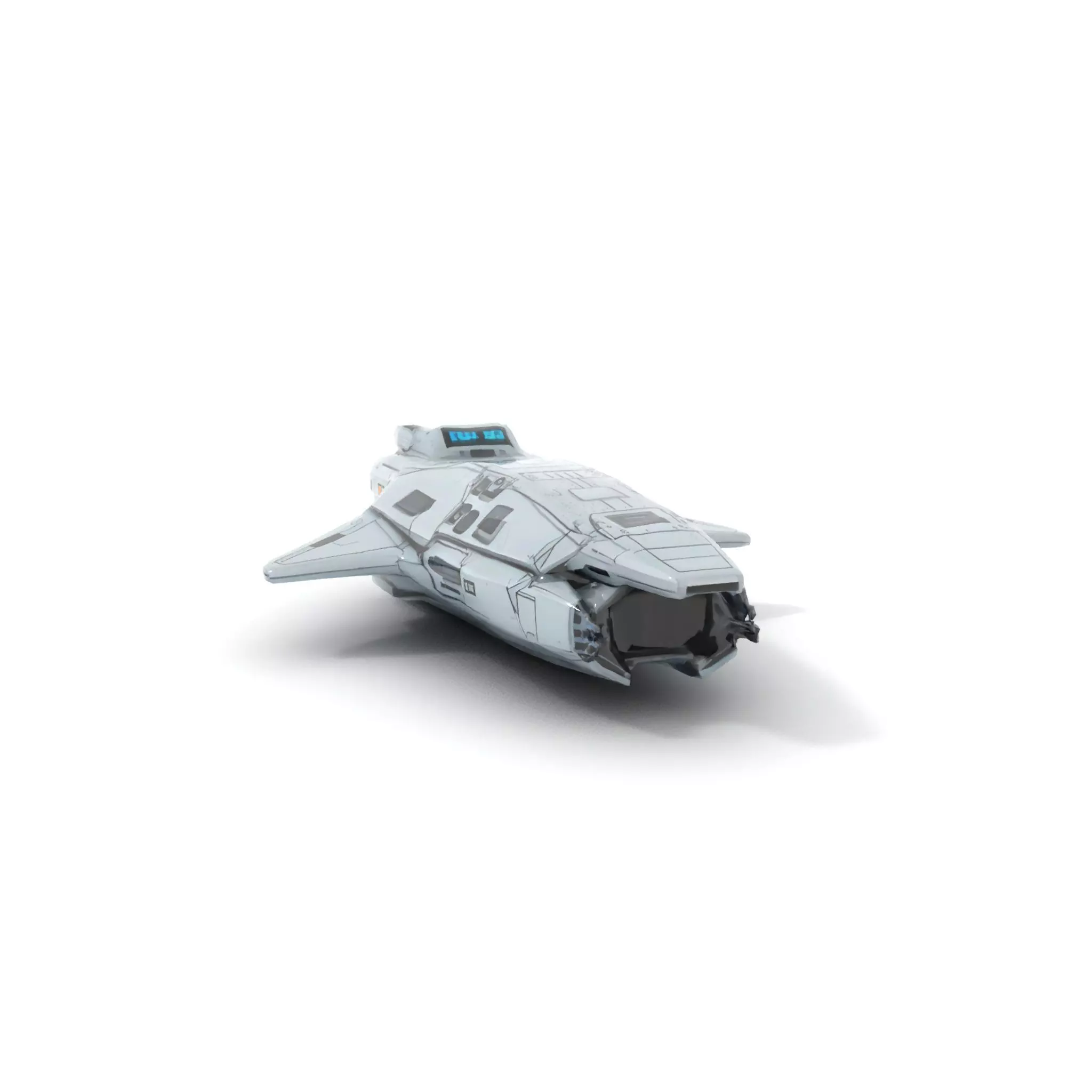 Sleek Spaceship model pack Low-poly 3D model_19