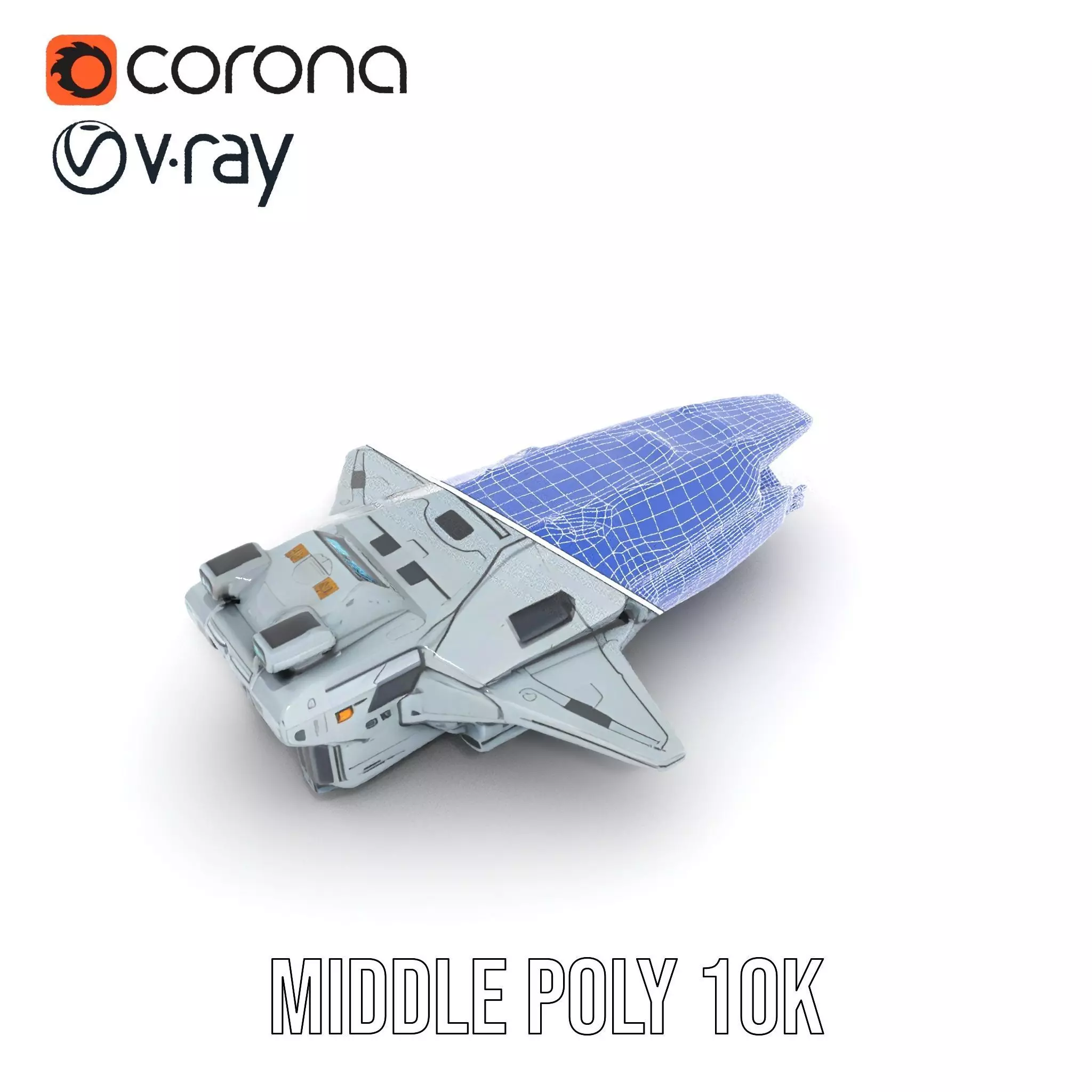 Sleek Spaceship model pack Low-poly 3D model_30