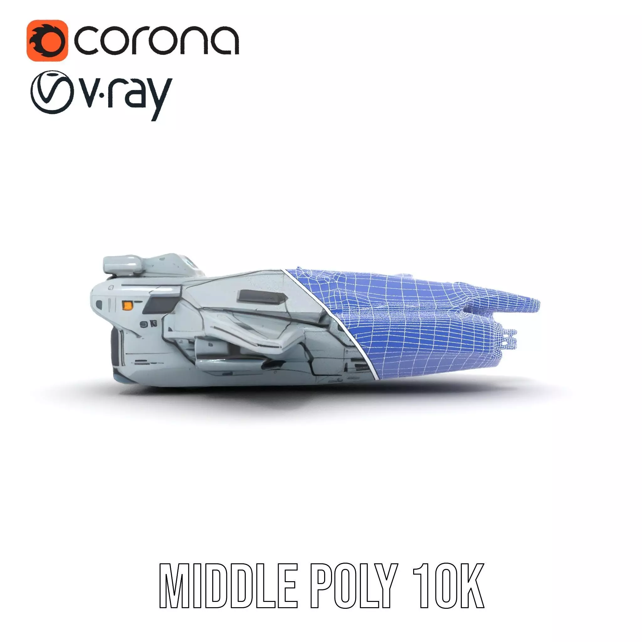 Sleek Spaceship model pack Low-poly 3D model_15