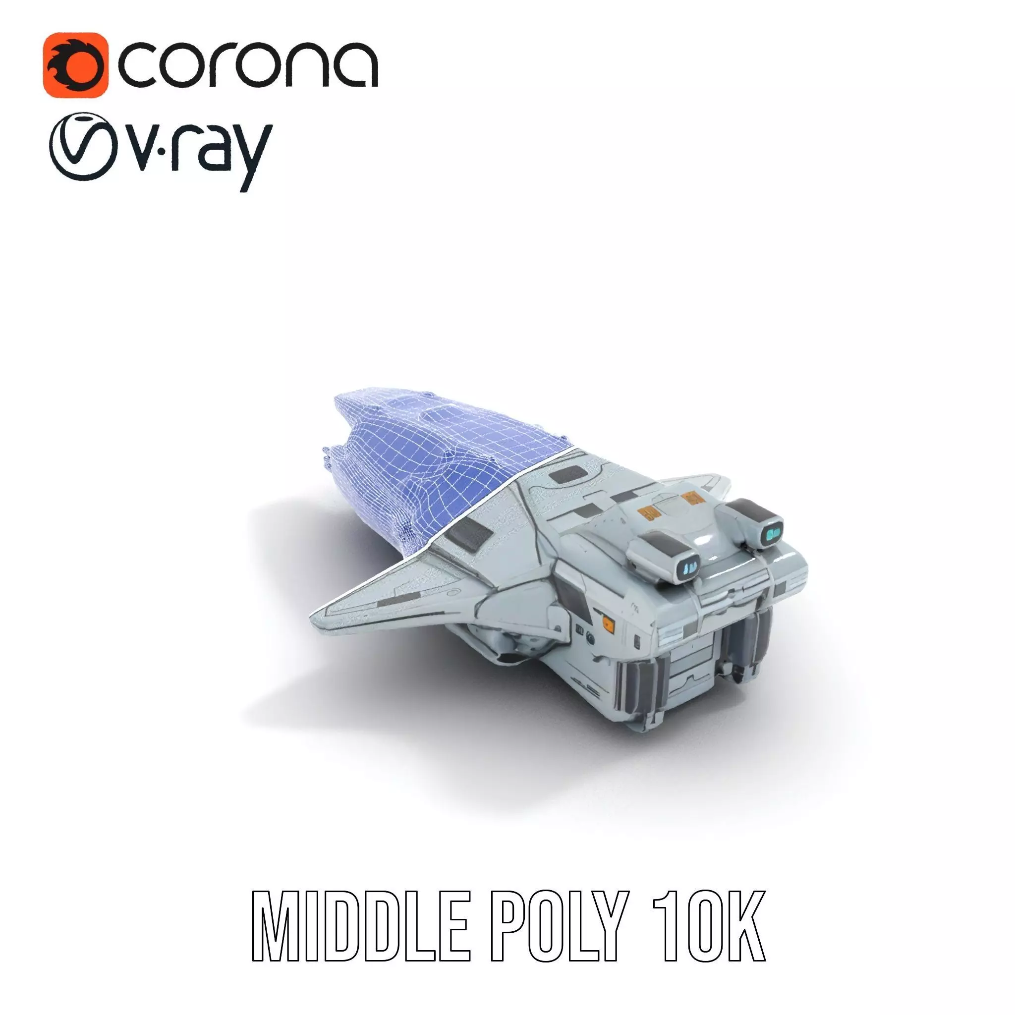 Sleek Spaceship model pack Low-poly 3D model_13