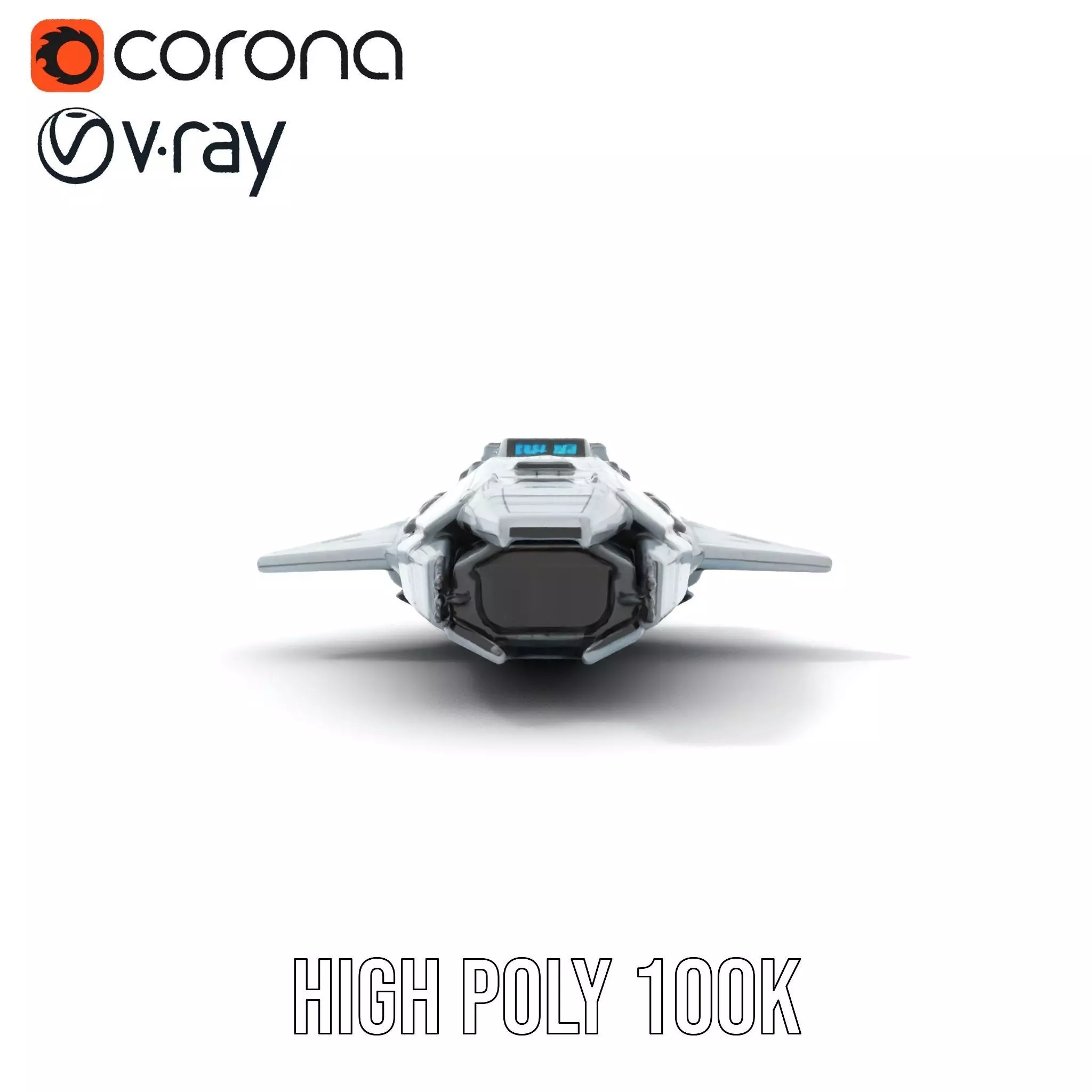 Sleek Spaceship model pack Low-poly 3D model_26