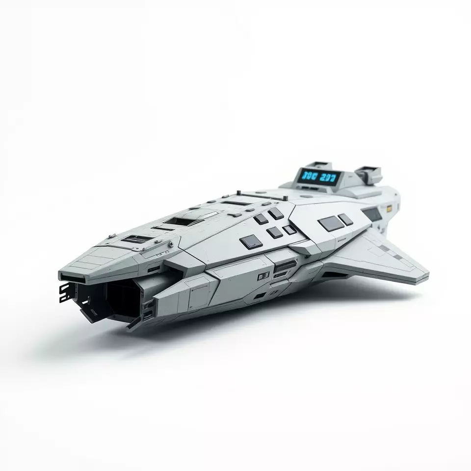 Sleek Spaceship model pack Low-poly 3D model_2