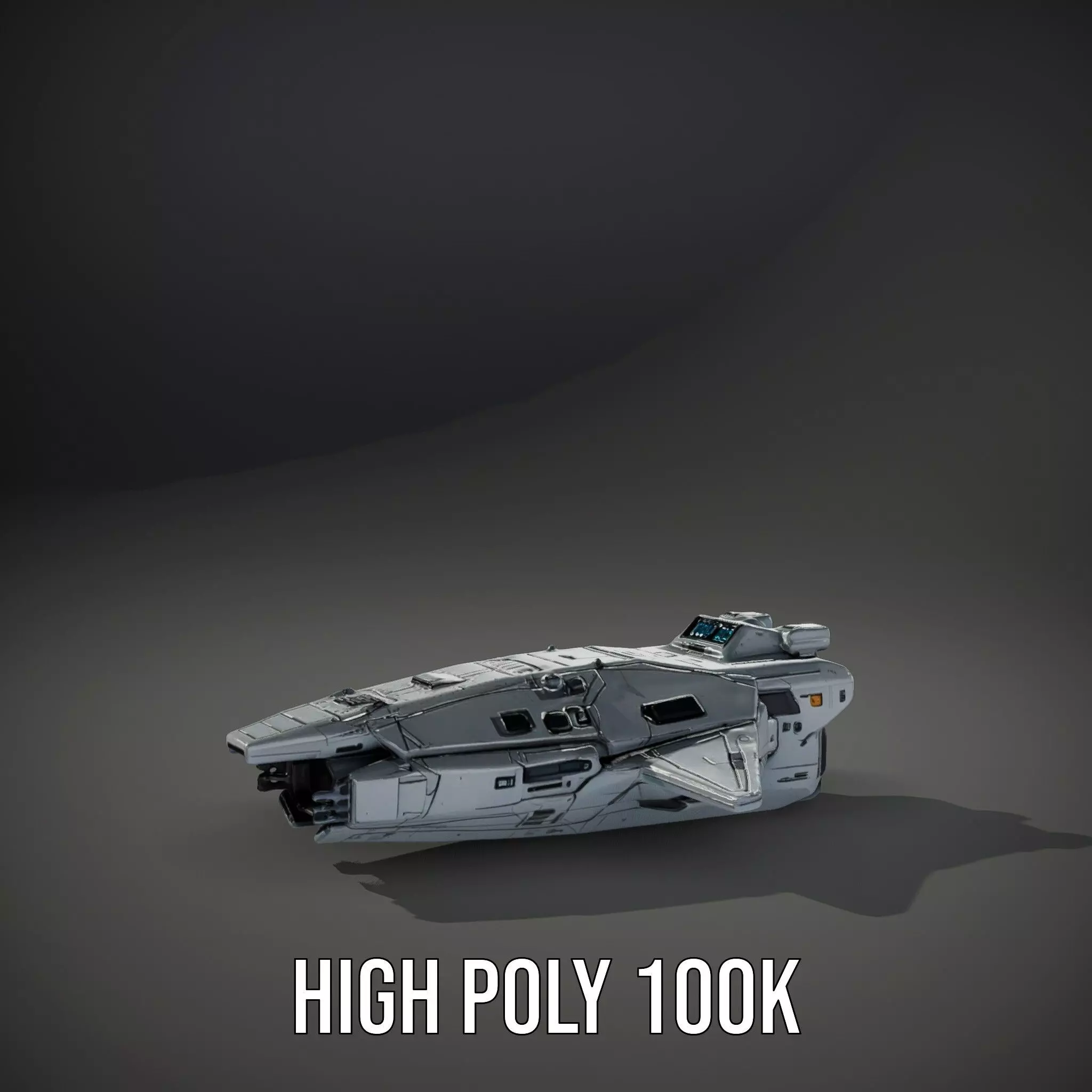 Sleek Spaceship model pack Low-poly 3D model_10