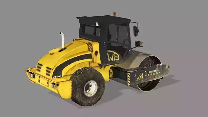 Vibratory Soil Compactor Heavy Road Roller 3D Model
