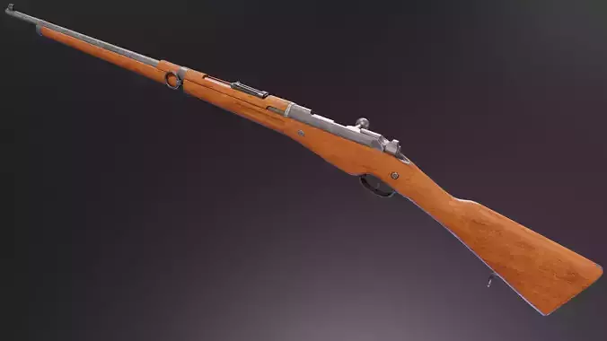 Berthier 1907 15 Rifle Low-poly 3D model