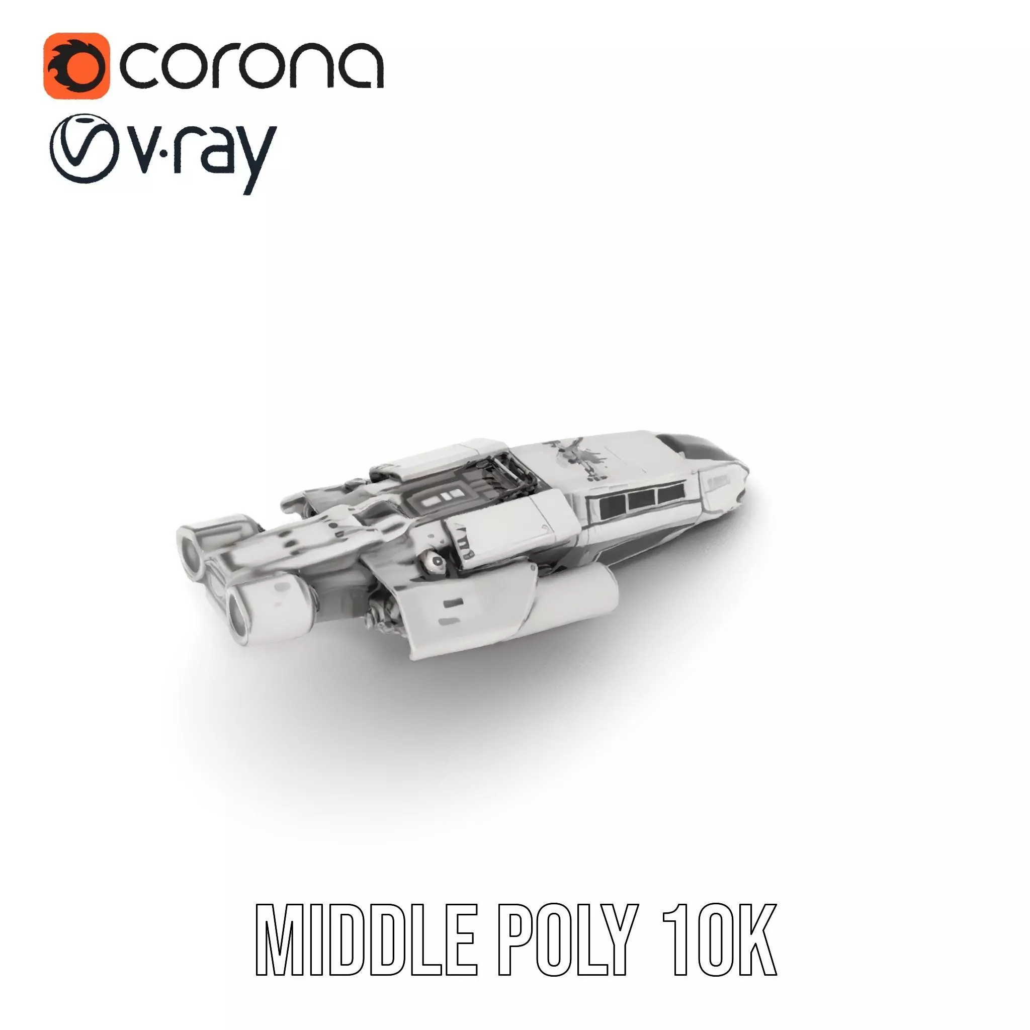 Futuristic Starship Explorer model pack Low-poly 3D model_21