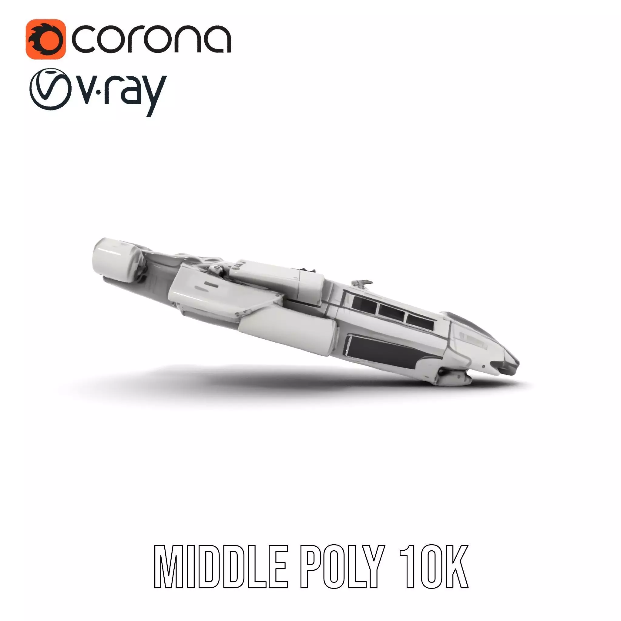 Futuristic Starship Explorer model pack Low-poly 3D model_13