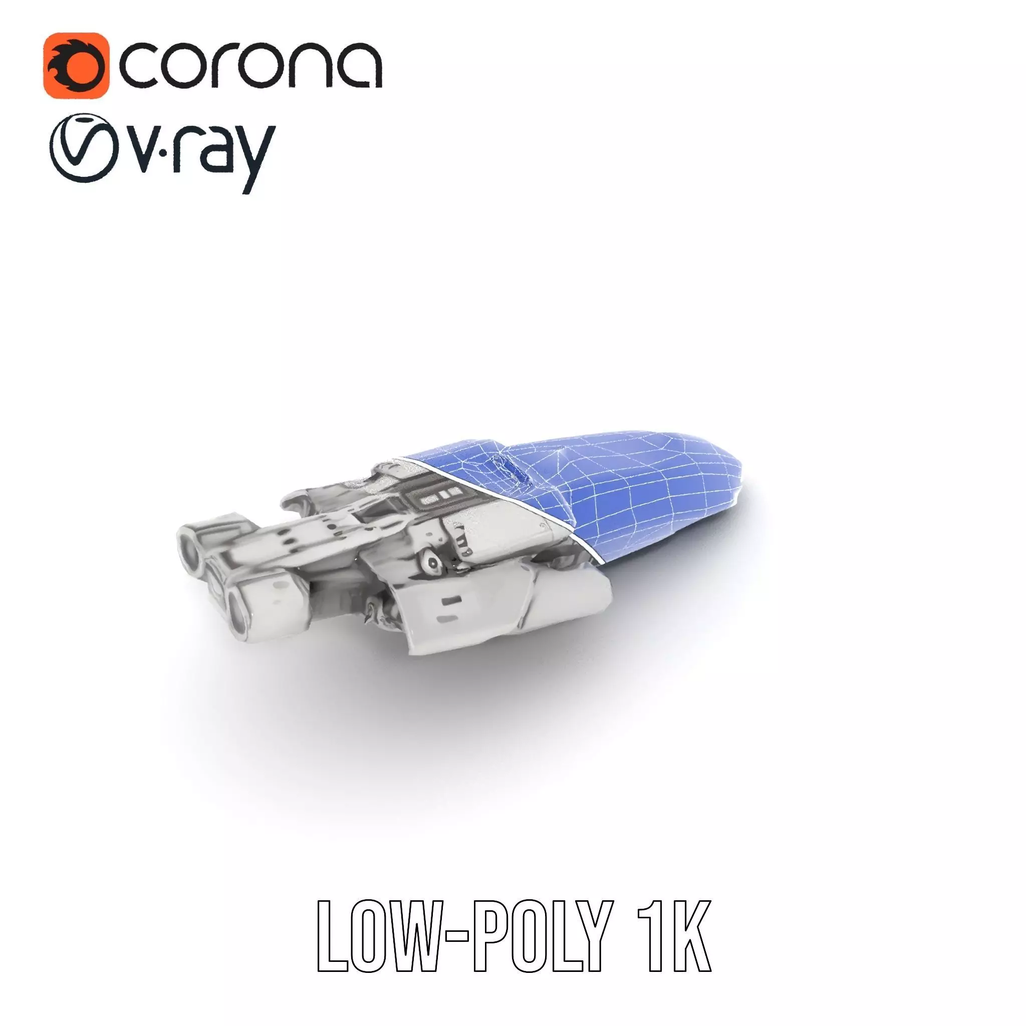 Futuristic Starship Explorer model pack Low-poly 3D model_22