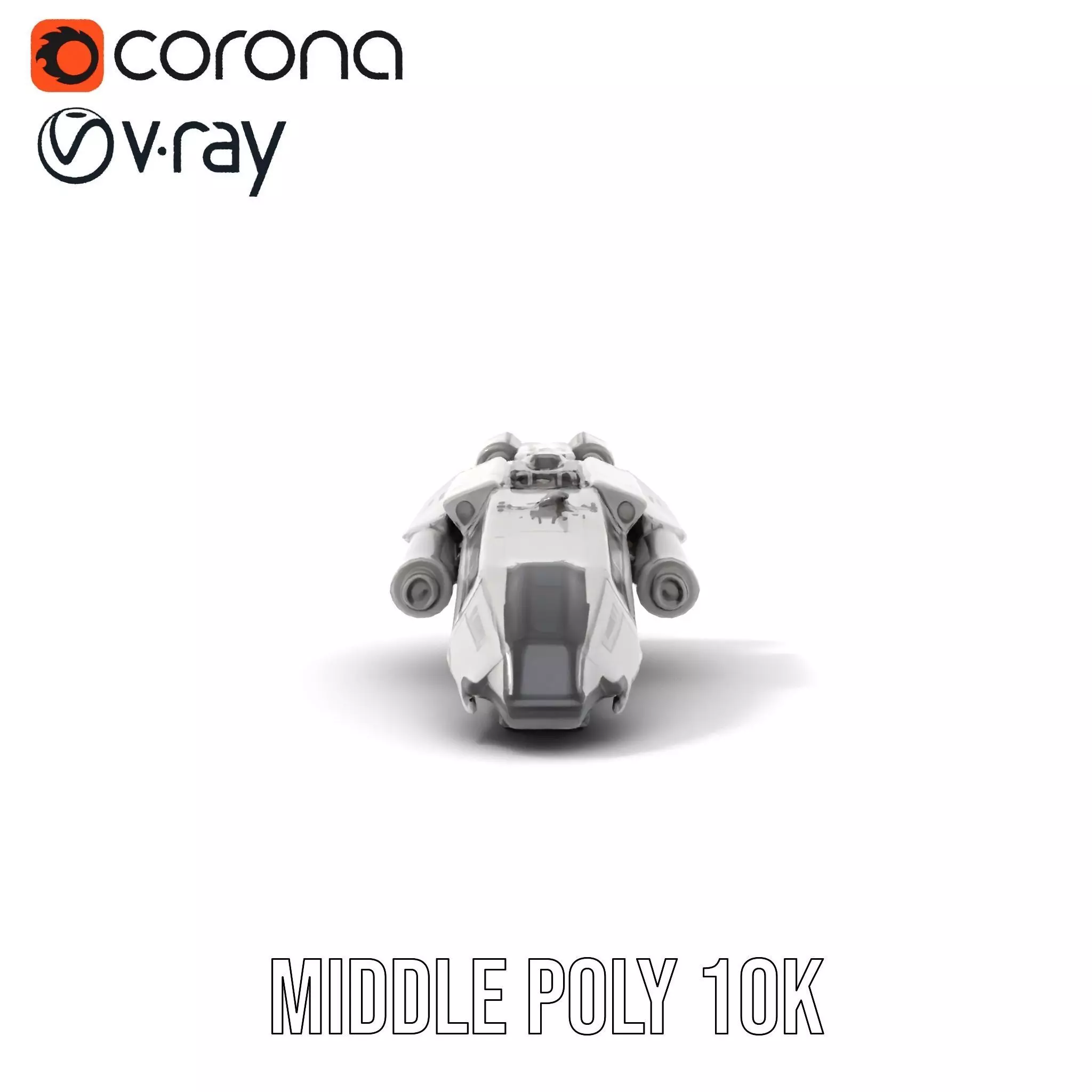 Futuristic Starship Explorer model pack Low-poly 3D model_5