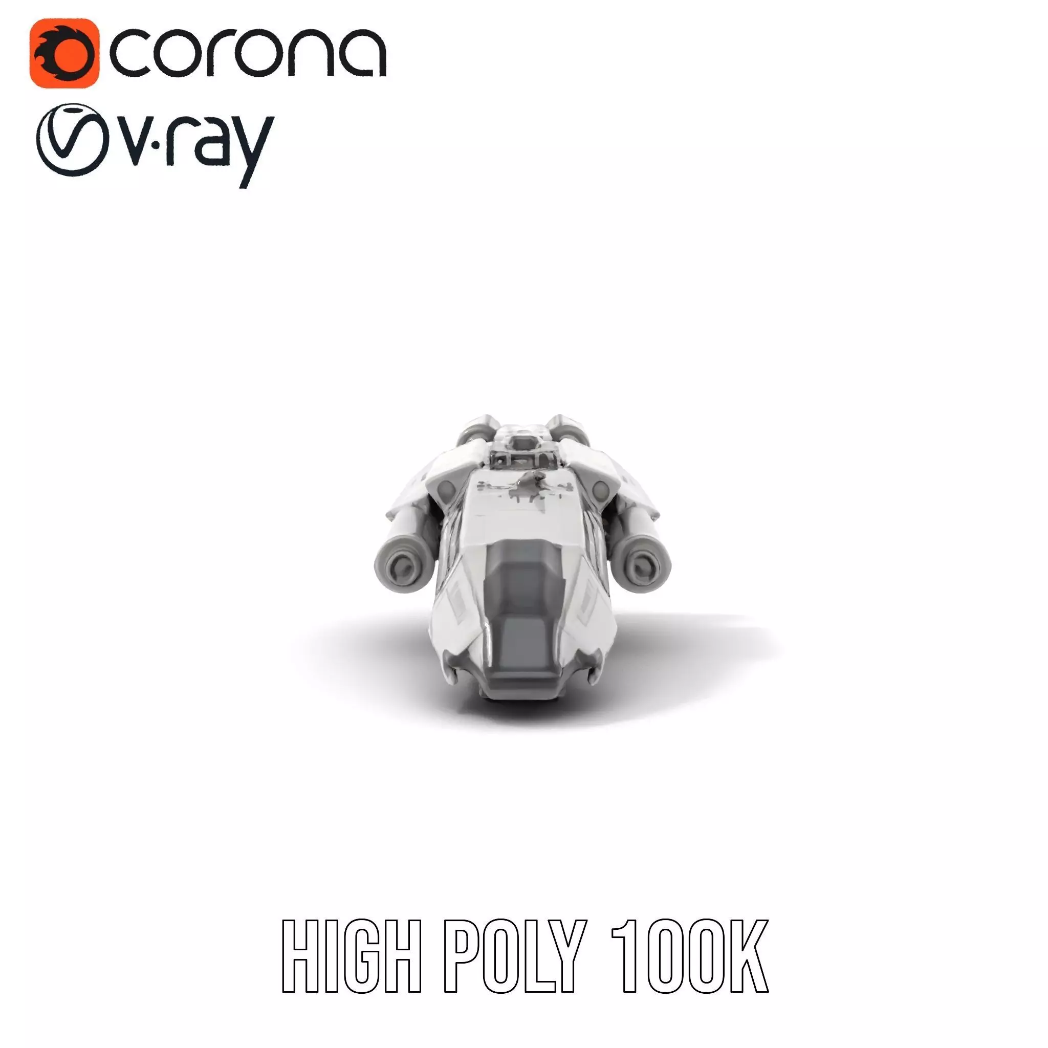 Futuristic Starship Explorer model pack Low-poly 3D model_32