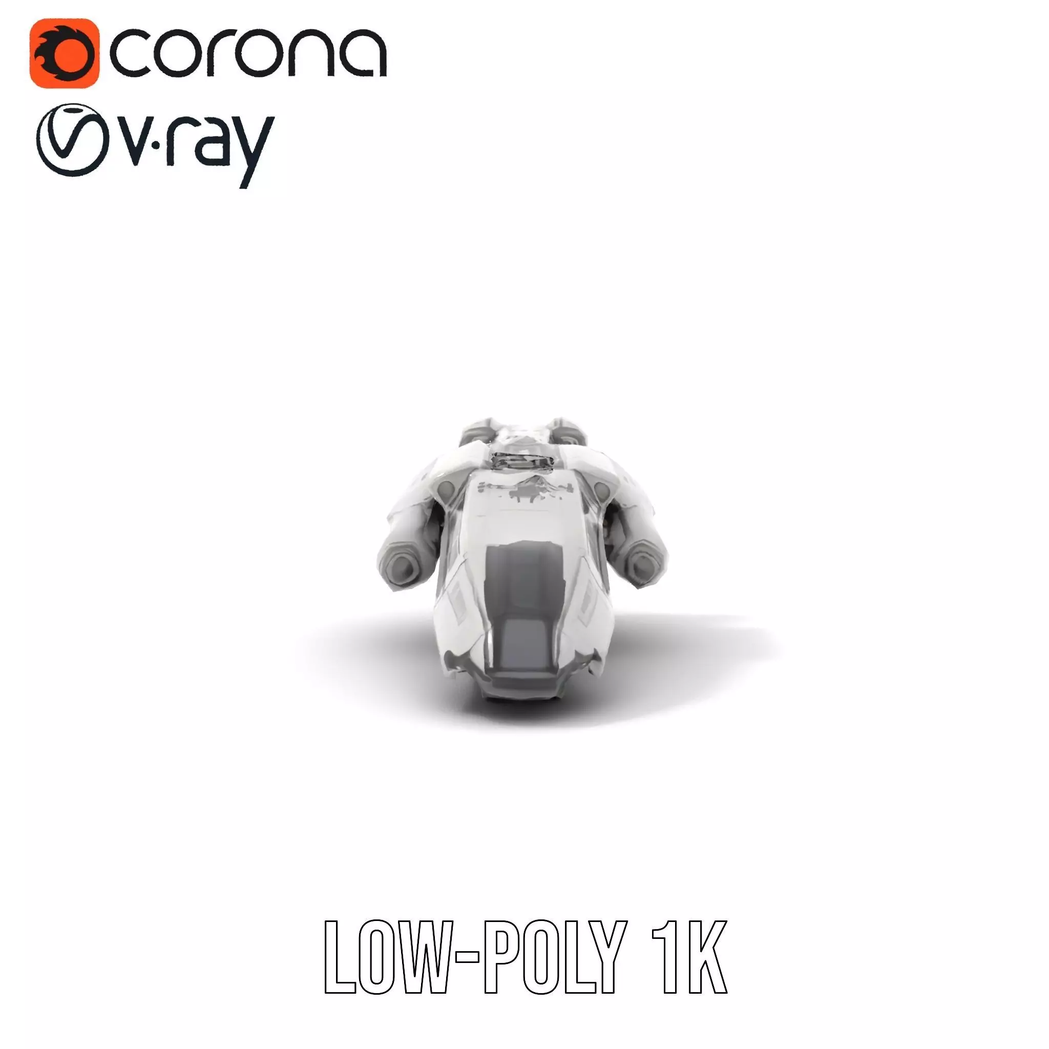 Futuristic Starship Explorer model pack Low-poly 3D model_9