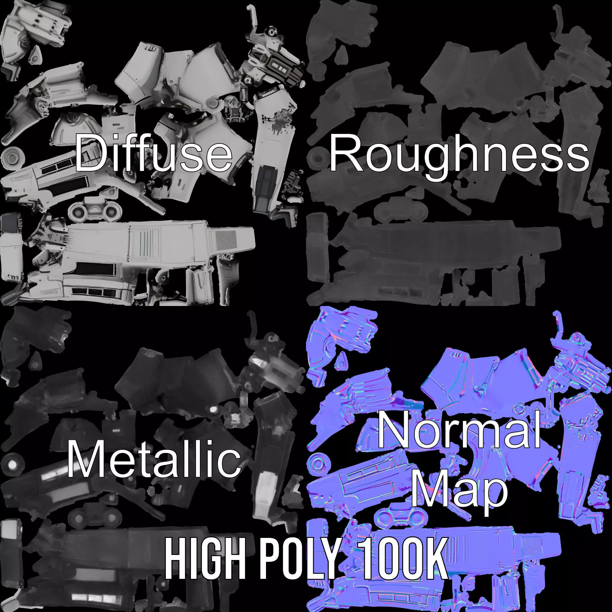 Futuristic Starship Explorer model pack Low-poly 3D model_3