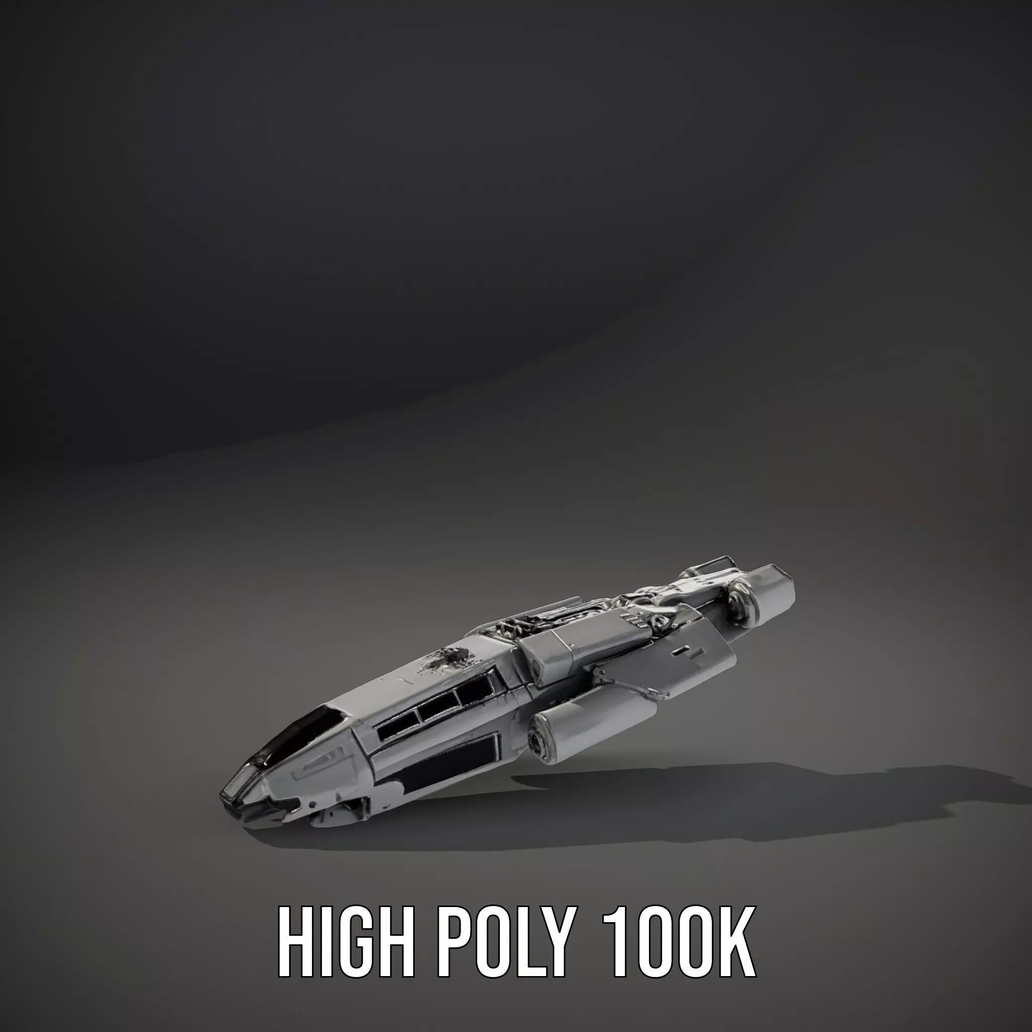 Futuristic Starship Explorer model pack Low-poly 3D model_10