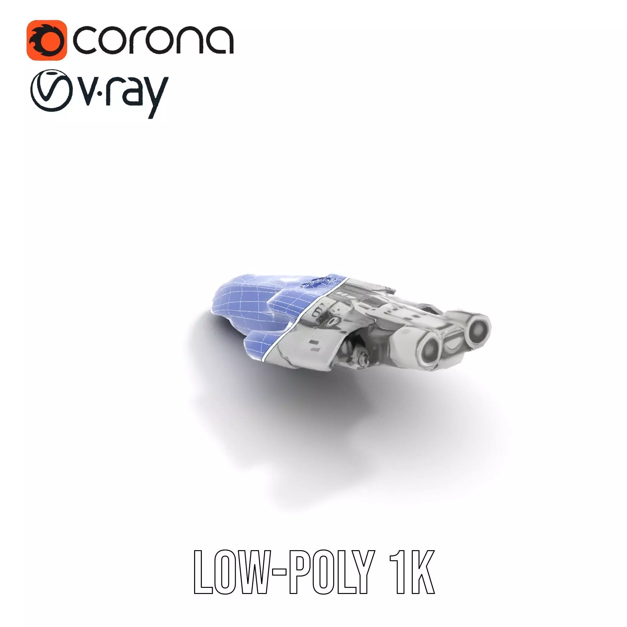 Futuristic Starship Explorer model pack Low-poly 3D model_28