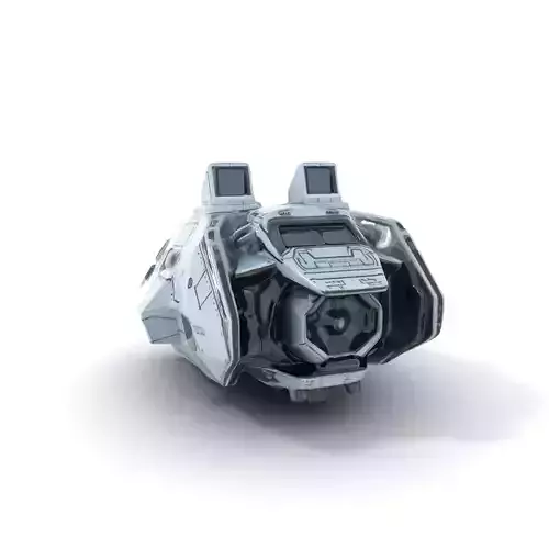 Futuristic White Spaceship model pack