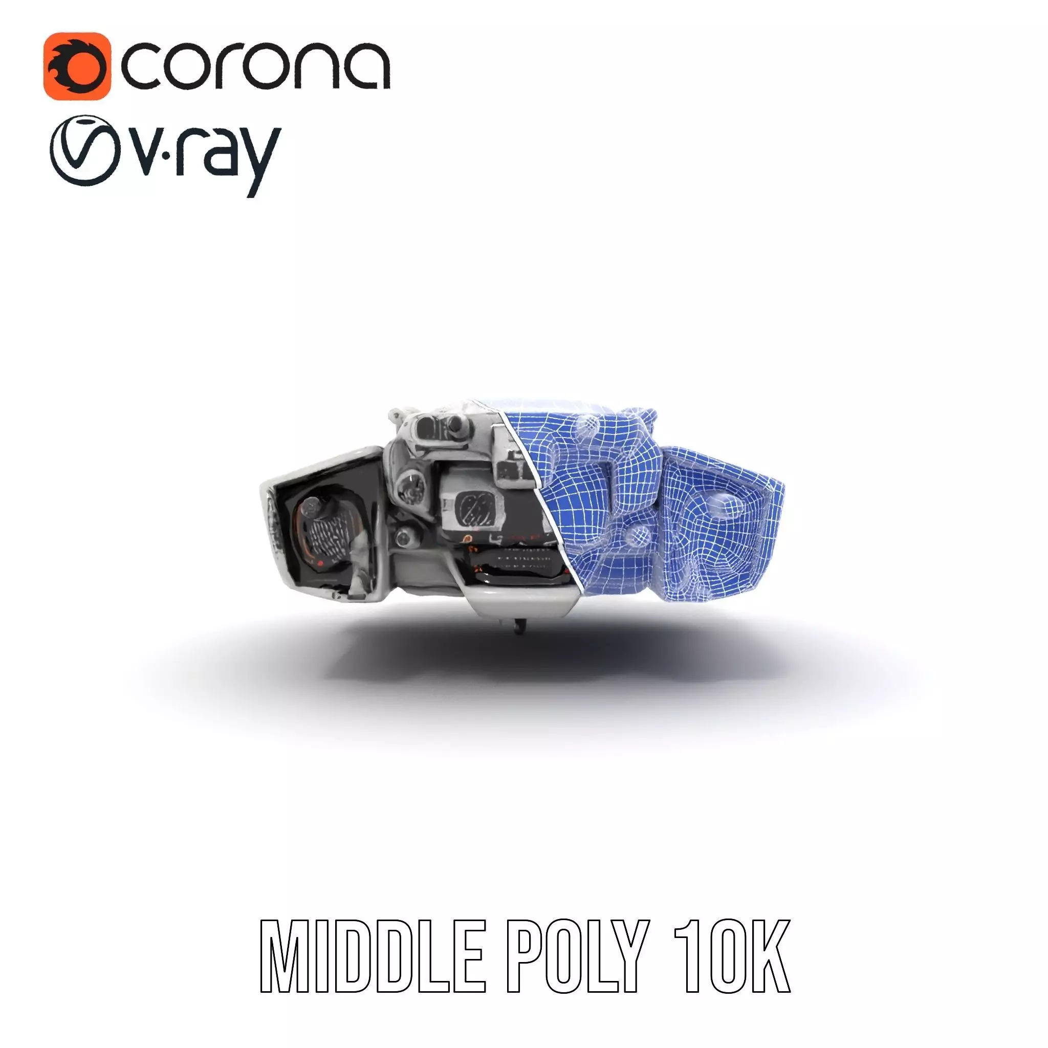 Futuristic Starship White model pack Low-poly 3D model_30