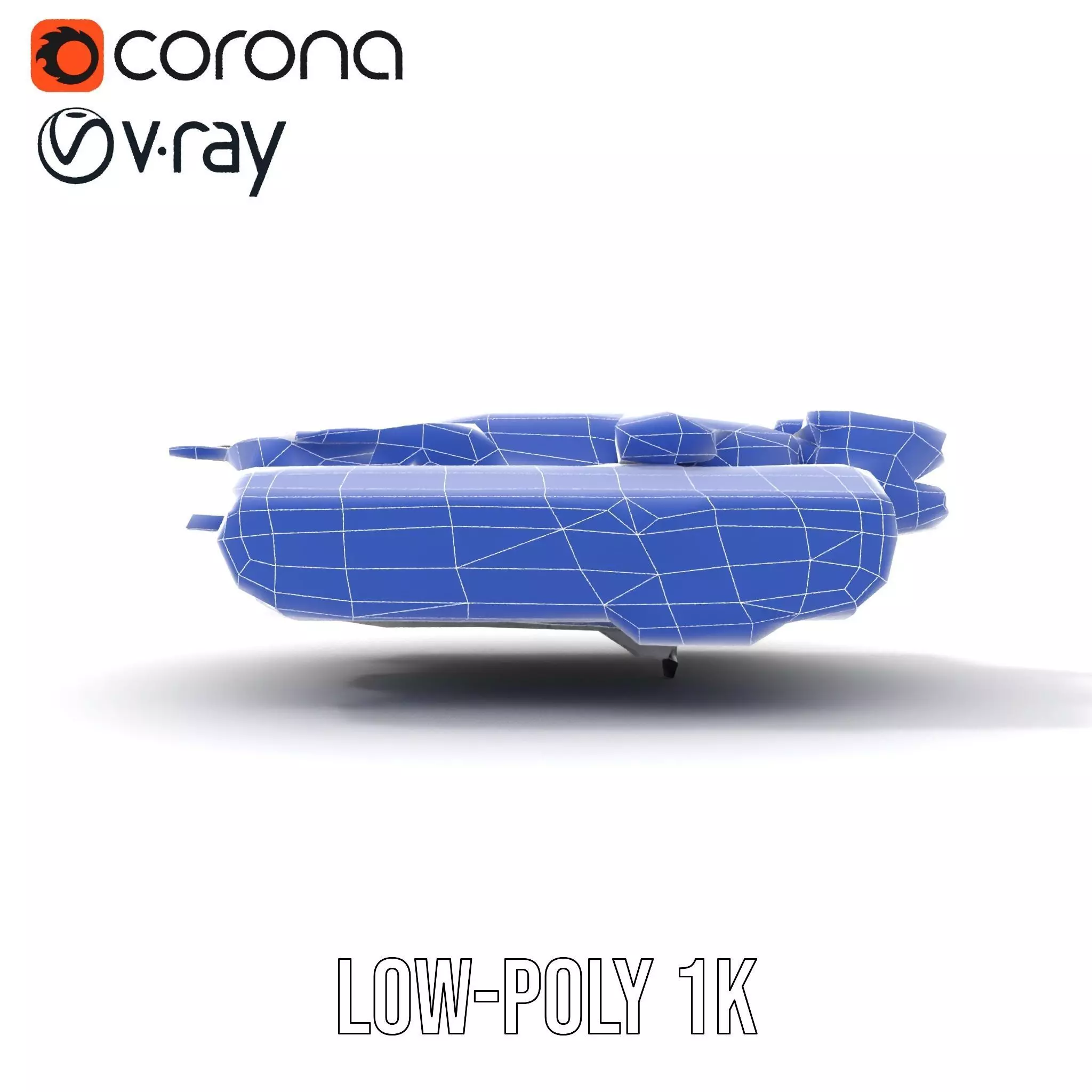 Futuristic Starship White model pack Low-poly 3D model_12