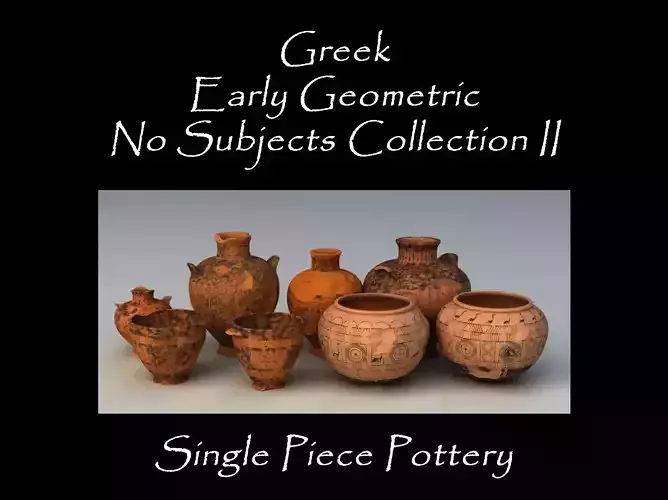 Greek Early Geometric No Subjects Col II Single Piece Pottery