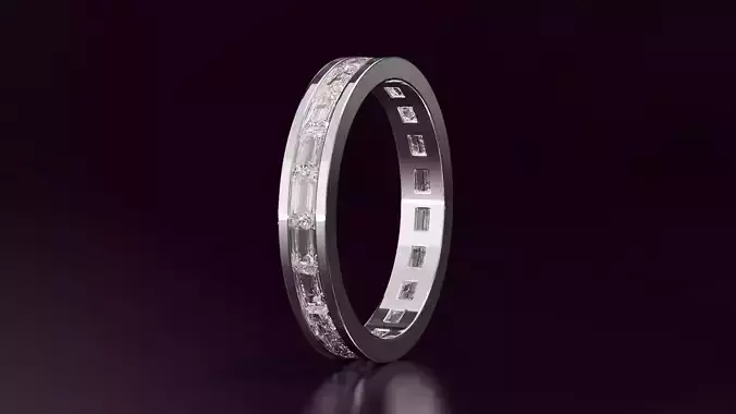 Channel Set Baguette Straight Eternity Ring 162CT EU54